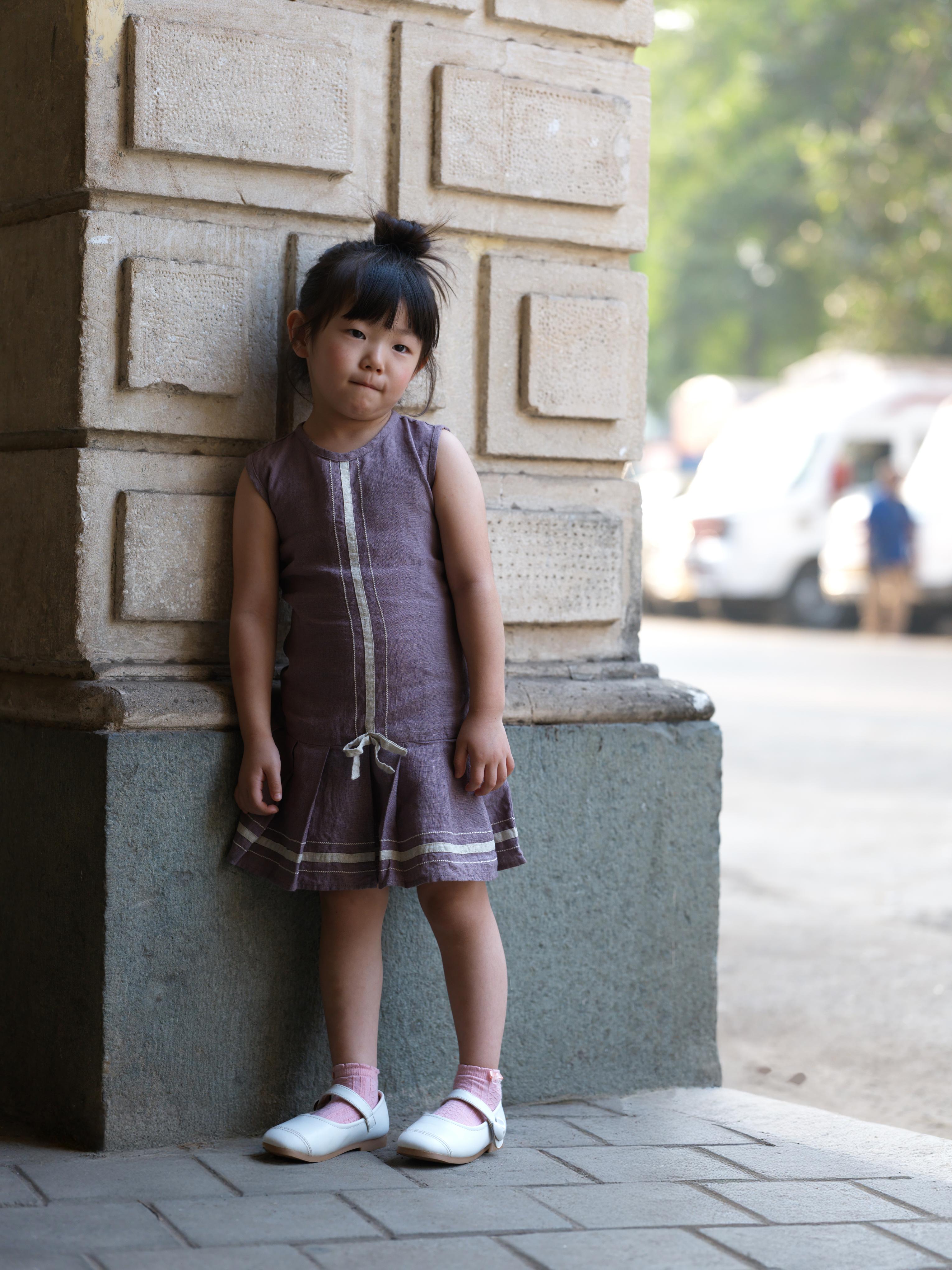 Girls Sleeveless Ribbon Dress Twilight