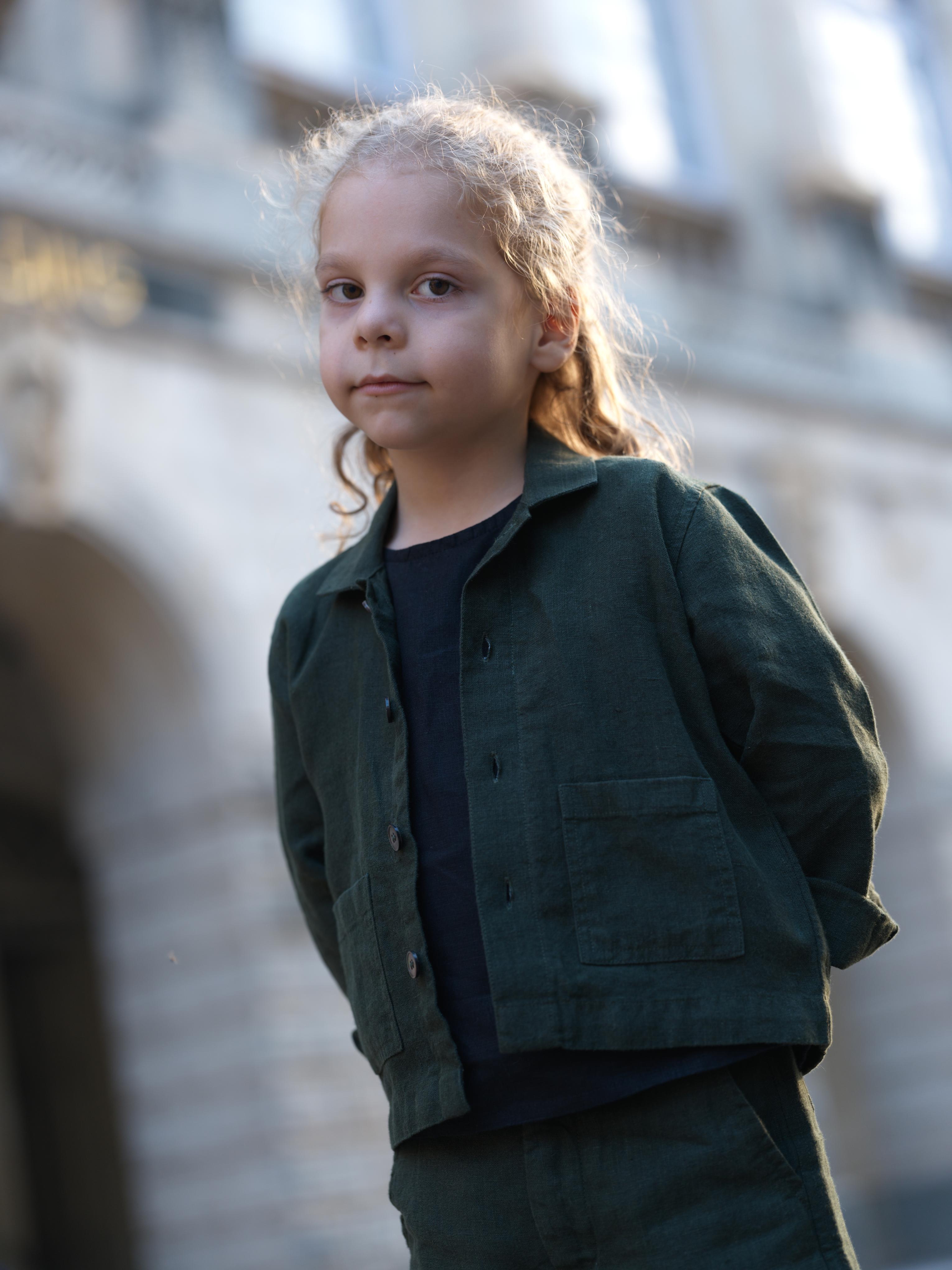 Boys Shacket Co-Ord Set Crocodile Green