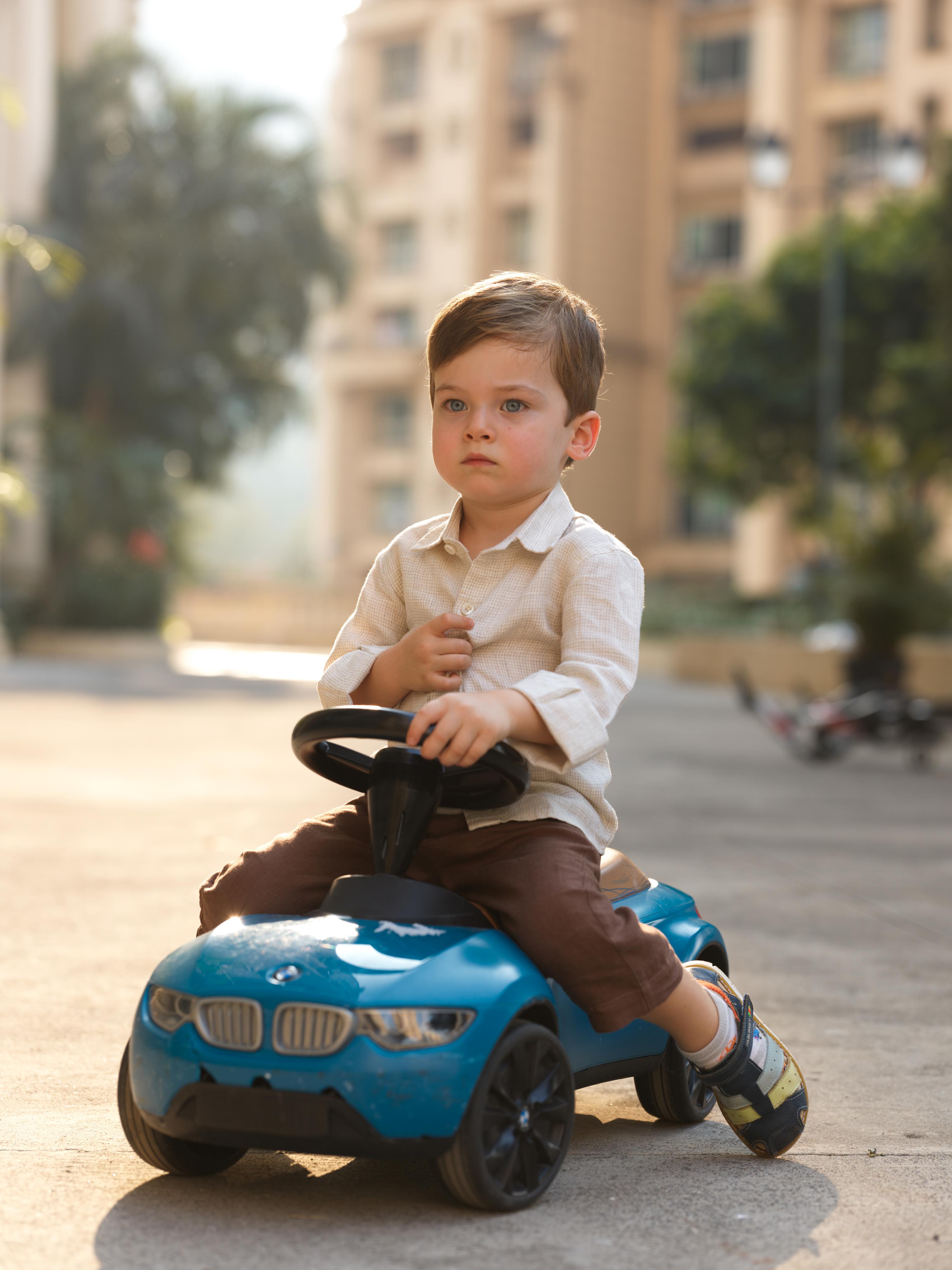 Boys Regular Collar Shirt Ivory Check