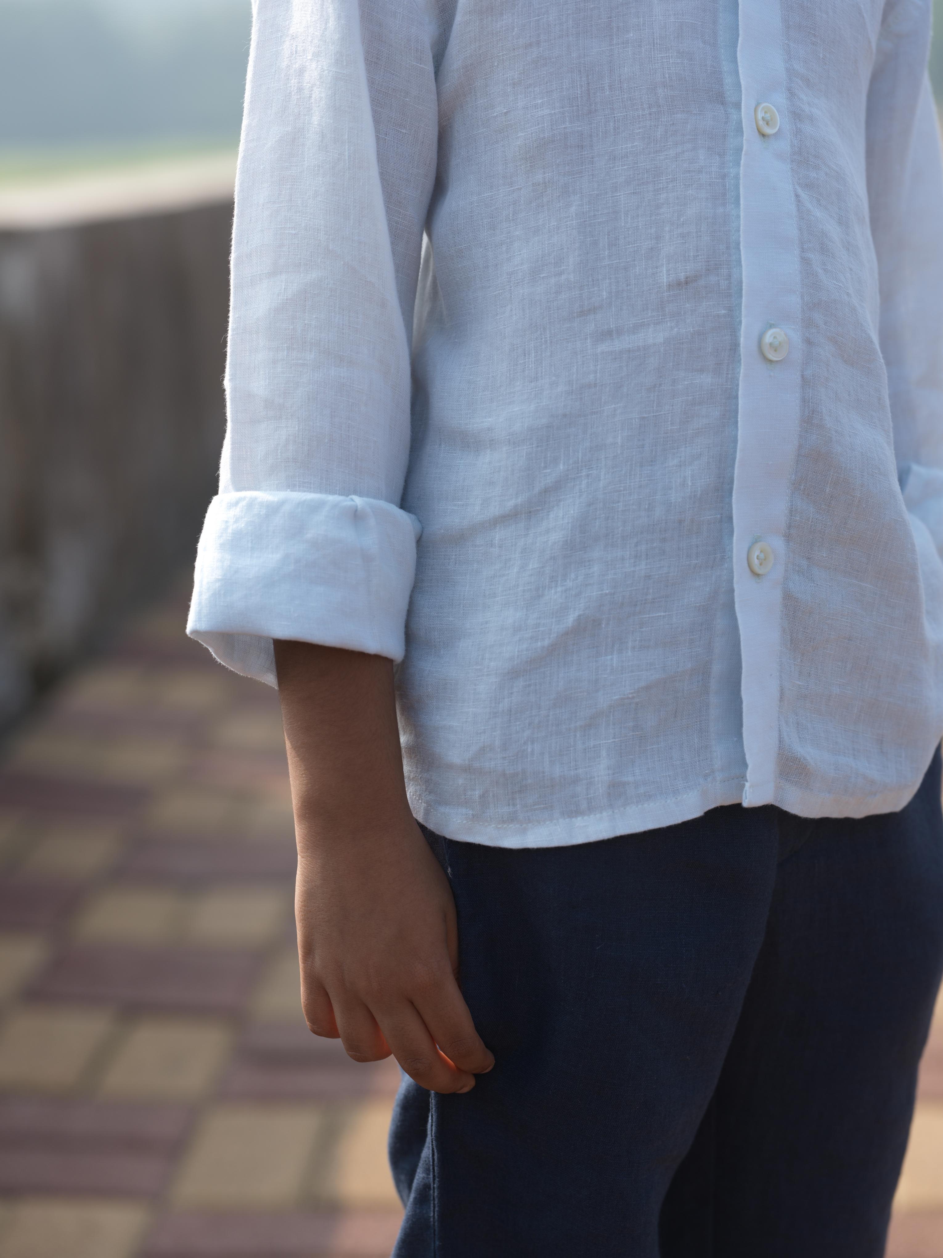 Boys Regular Collar Shirt Ice Blue