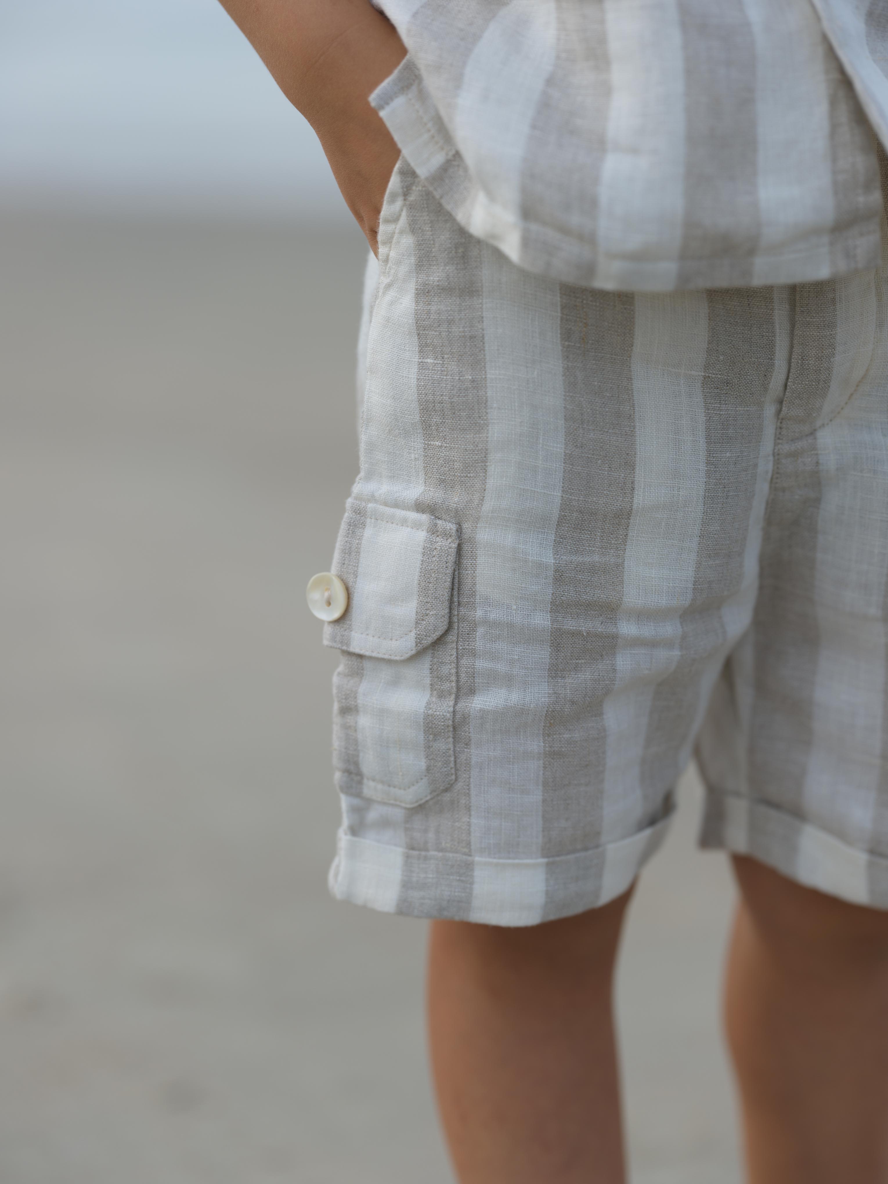 Boys Cargo Shorts Beige