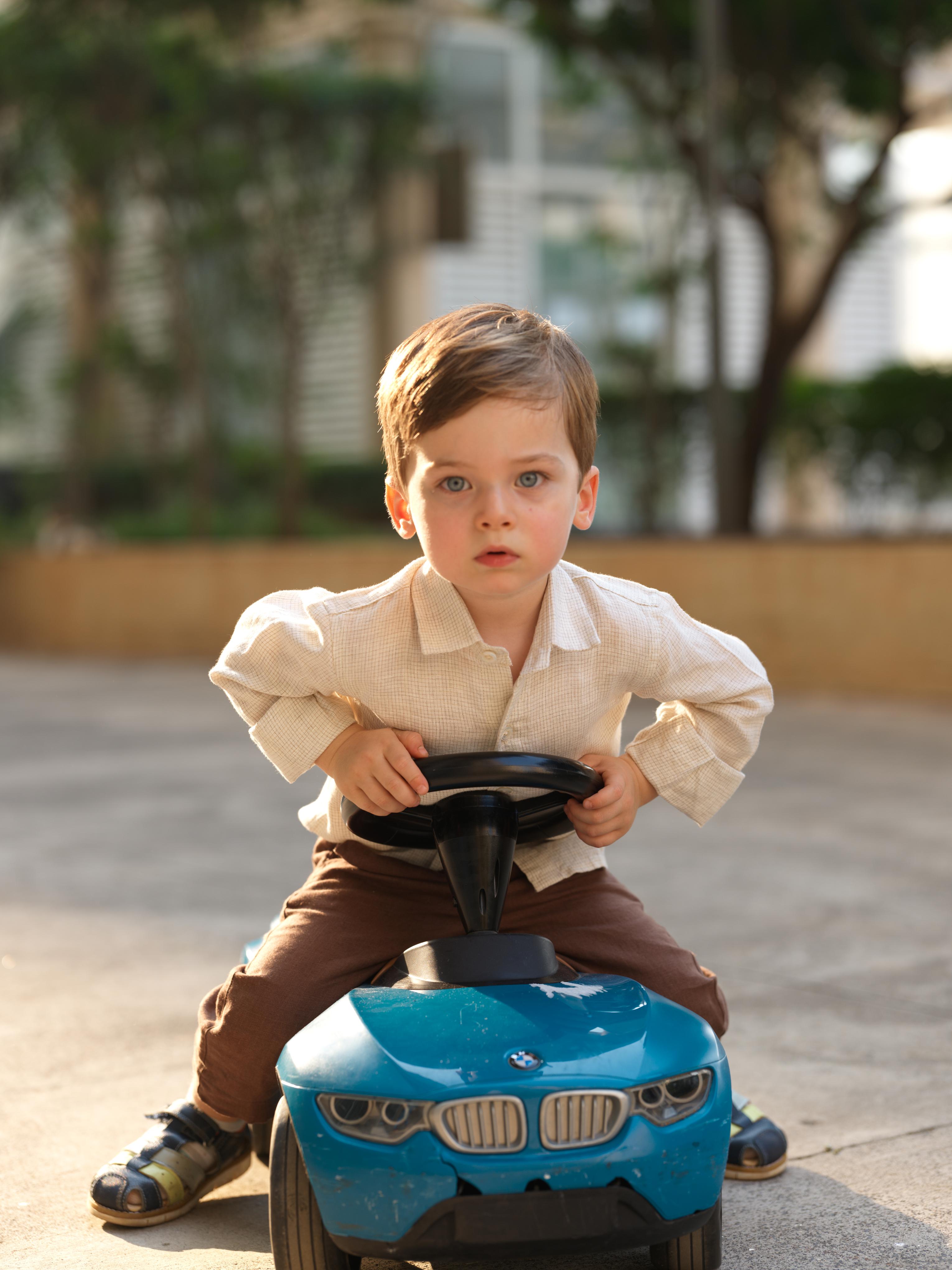 Boys Regular Collar Shirt Ivory Check
