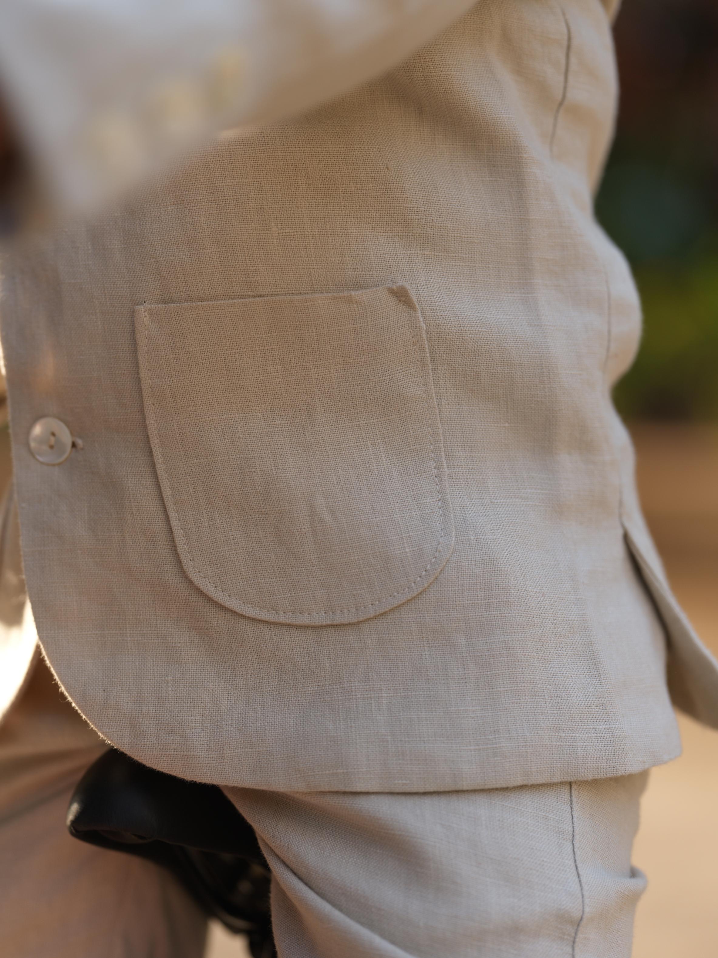 Boys 3-piece Blazer Set Oatmeal