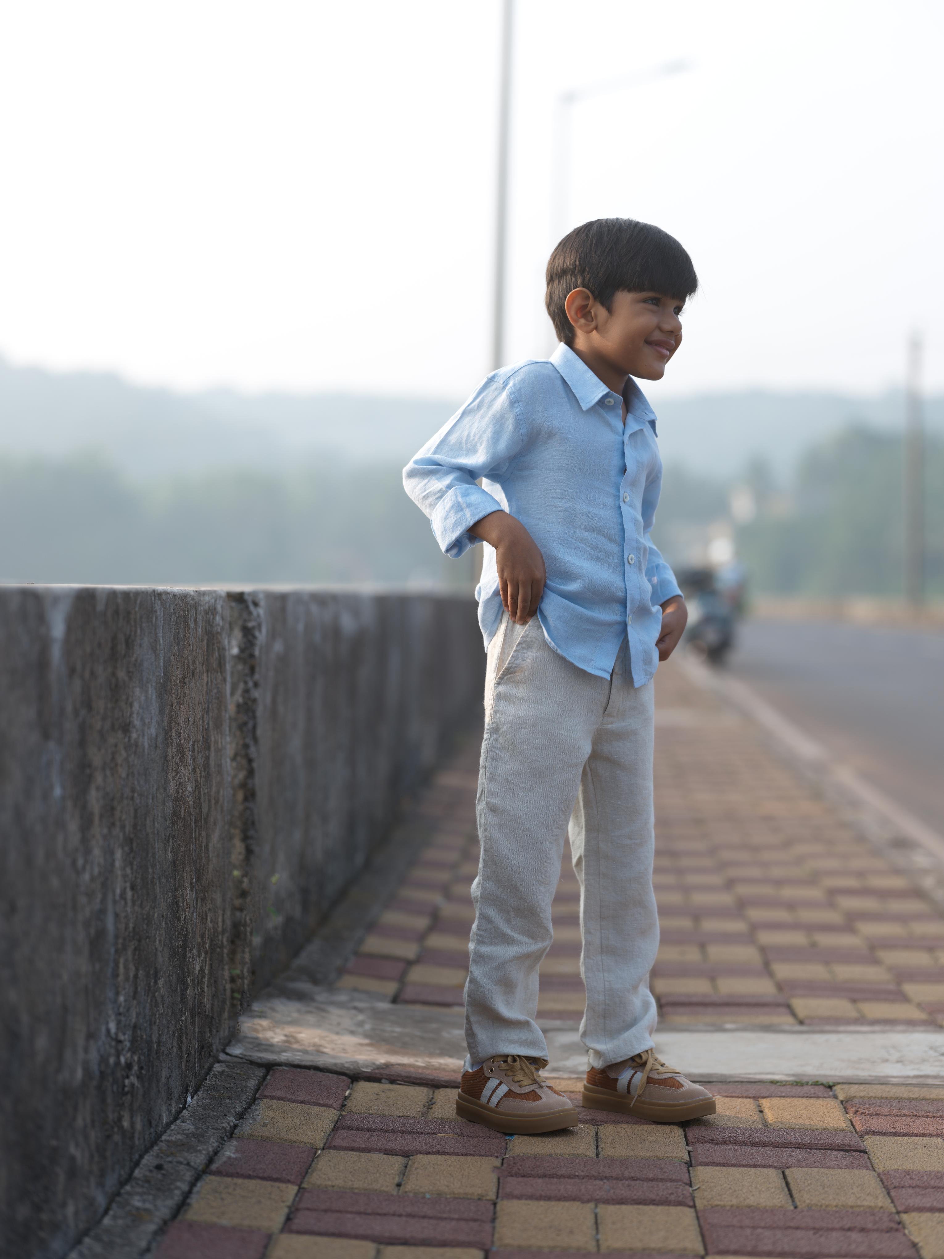 Boys Regular Collar Shirt Sky Blue