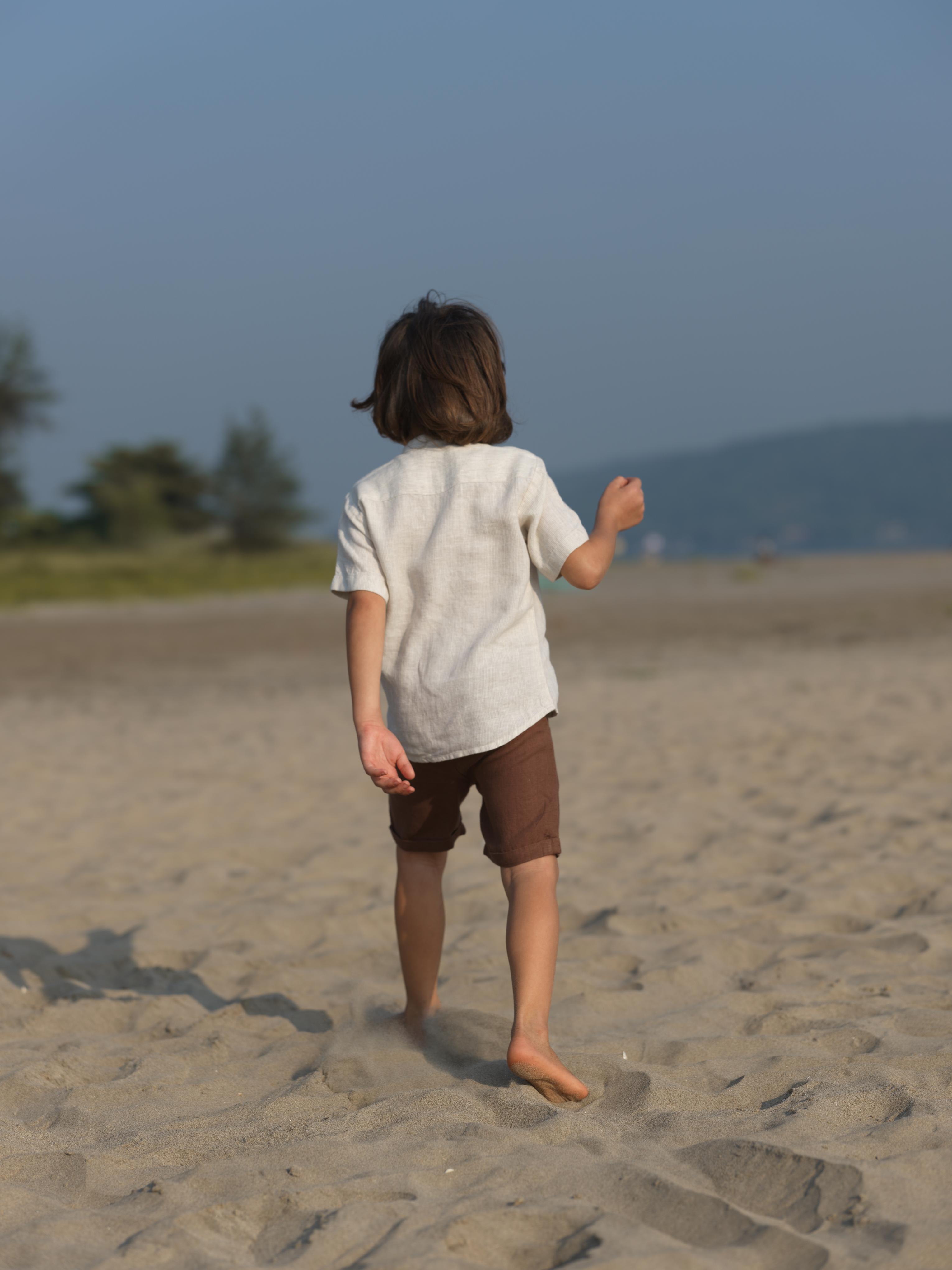 Boys Mandarin Collar Shirt Fade Fine