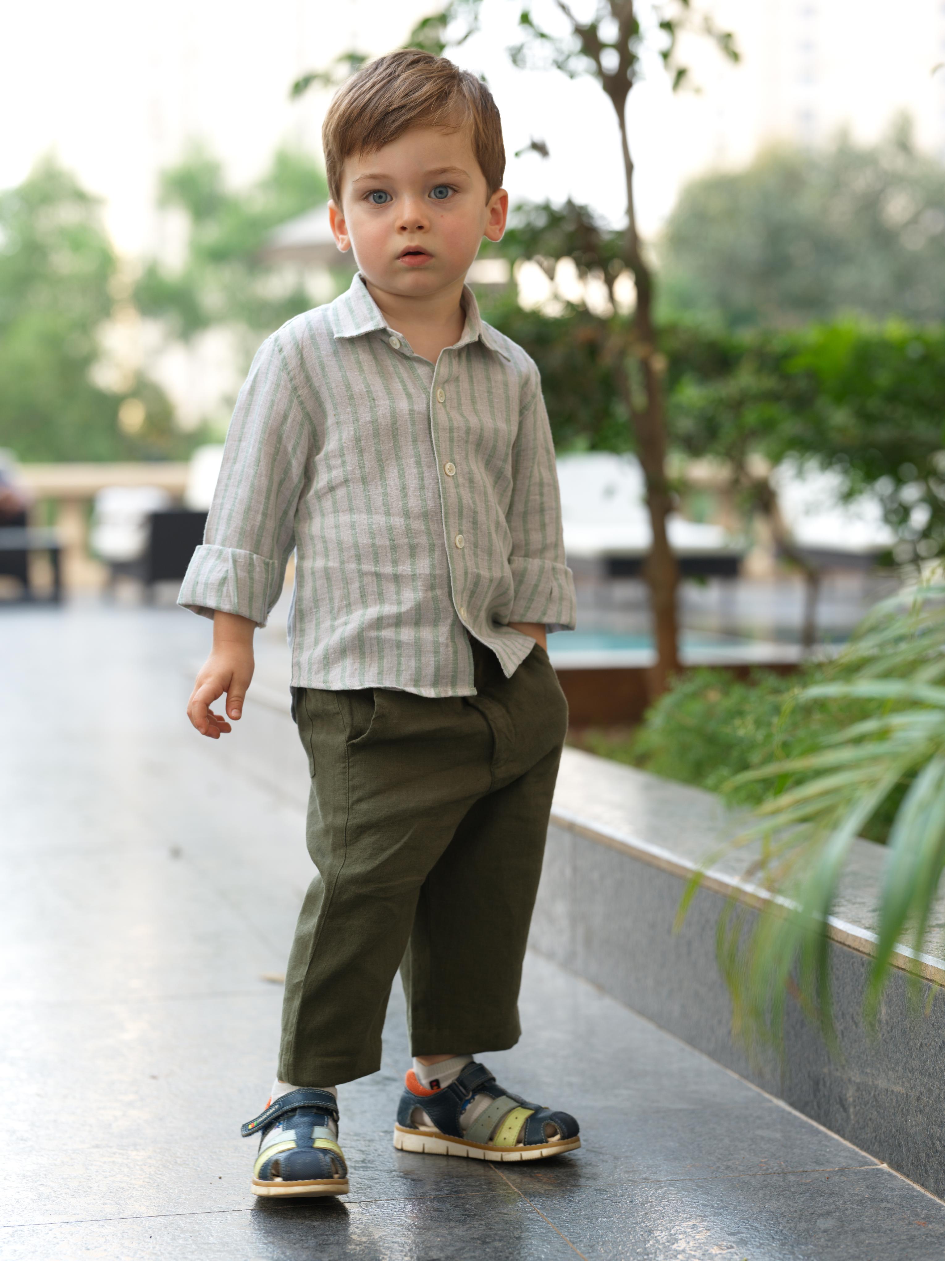 Boys Trousers Crocodile Green