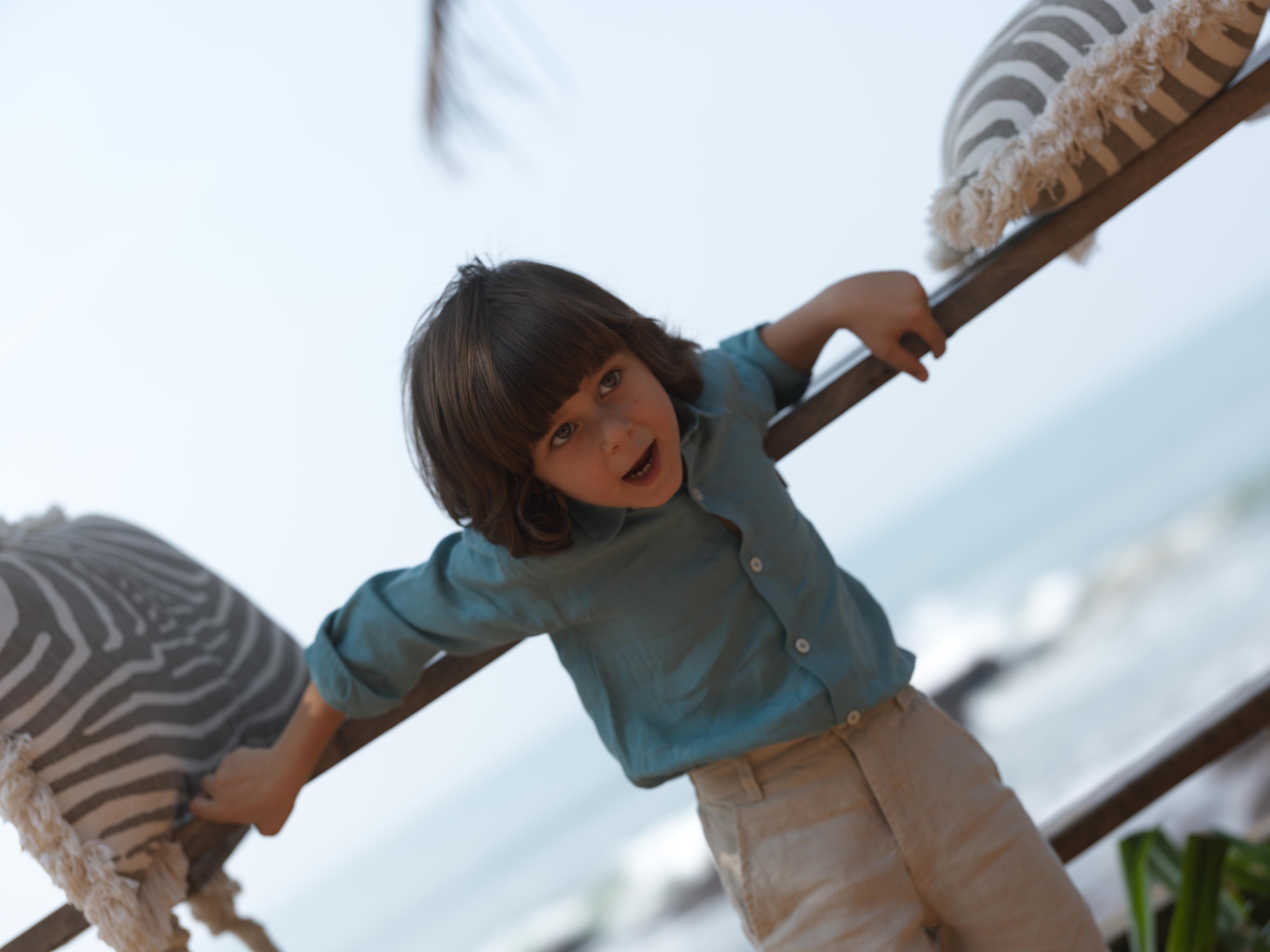 Boys Regular Collar Shirt Turquoise
