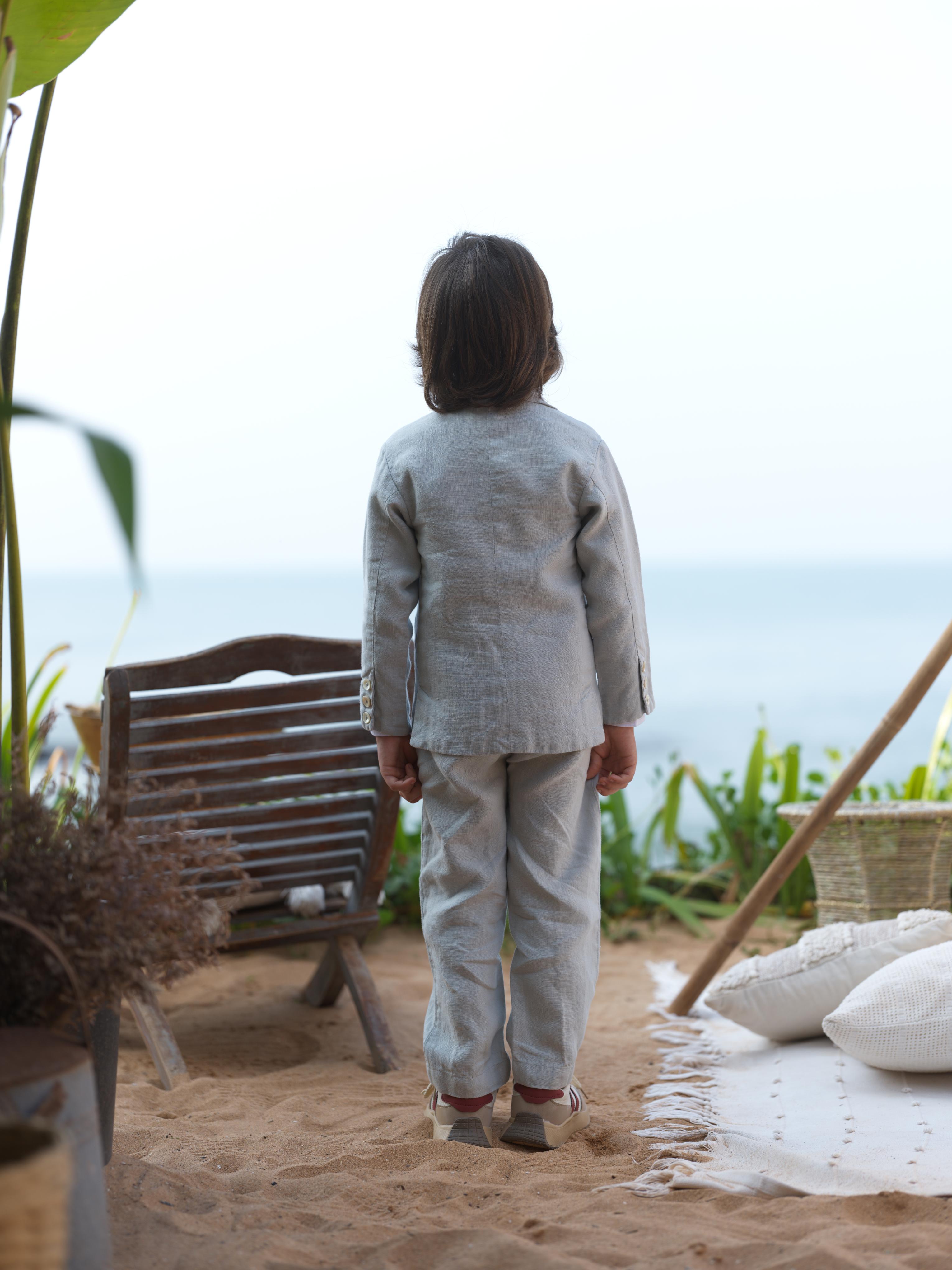 Boys 3-piece Blazer Set Cloud Grey