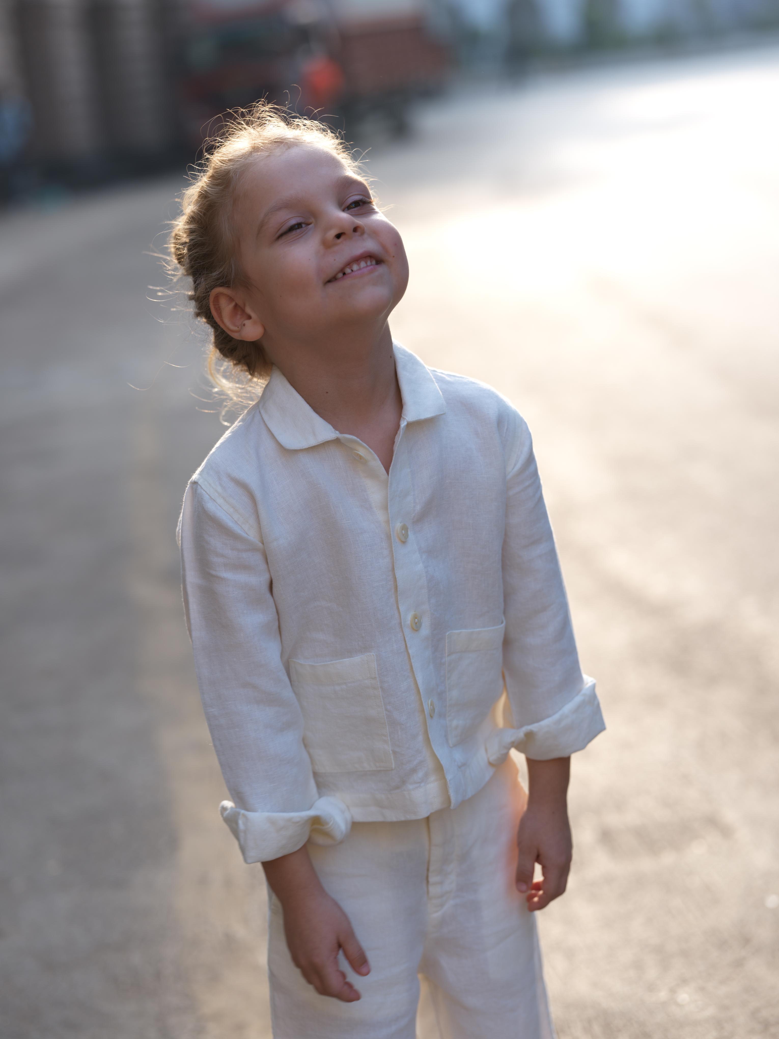 Boys Shacket Co-Ord Set Cream