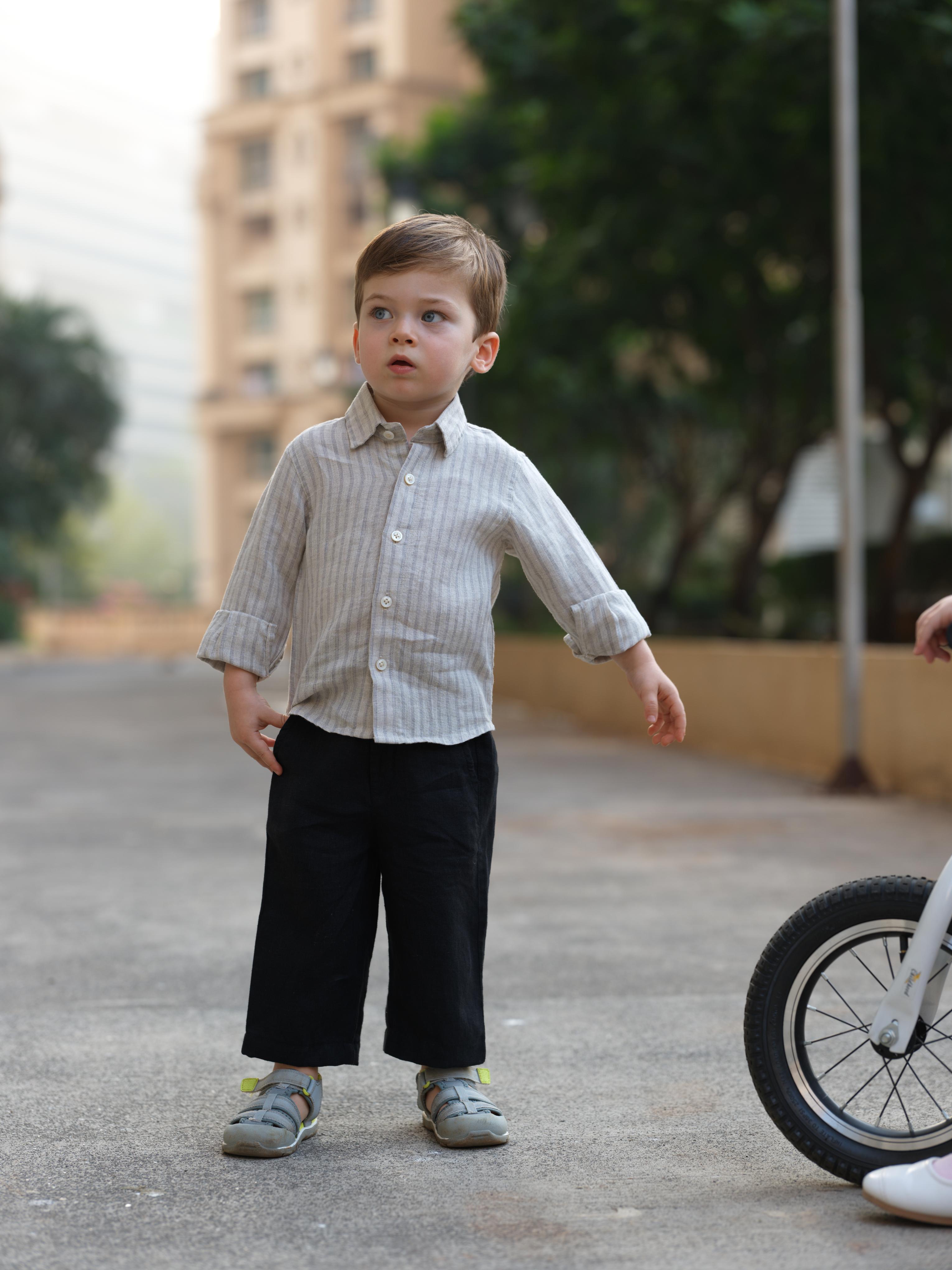 Boys Regular Collar Shirt Cloud Grey