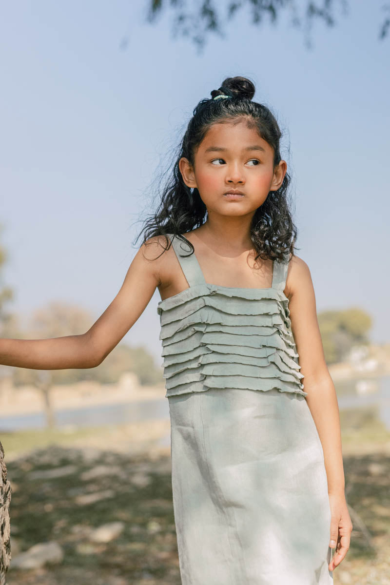 Frill Yoke Frock - Chi Linen