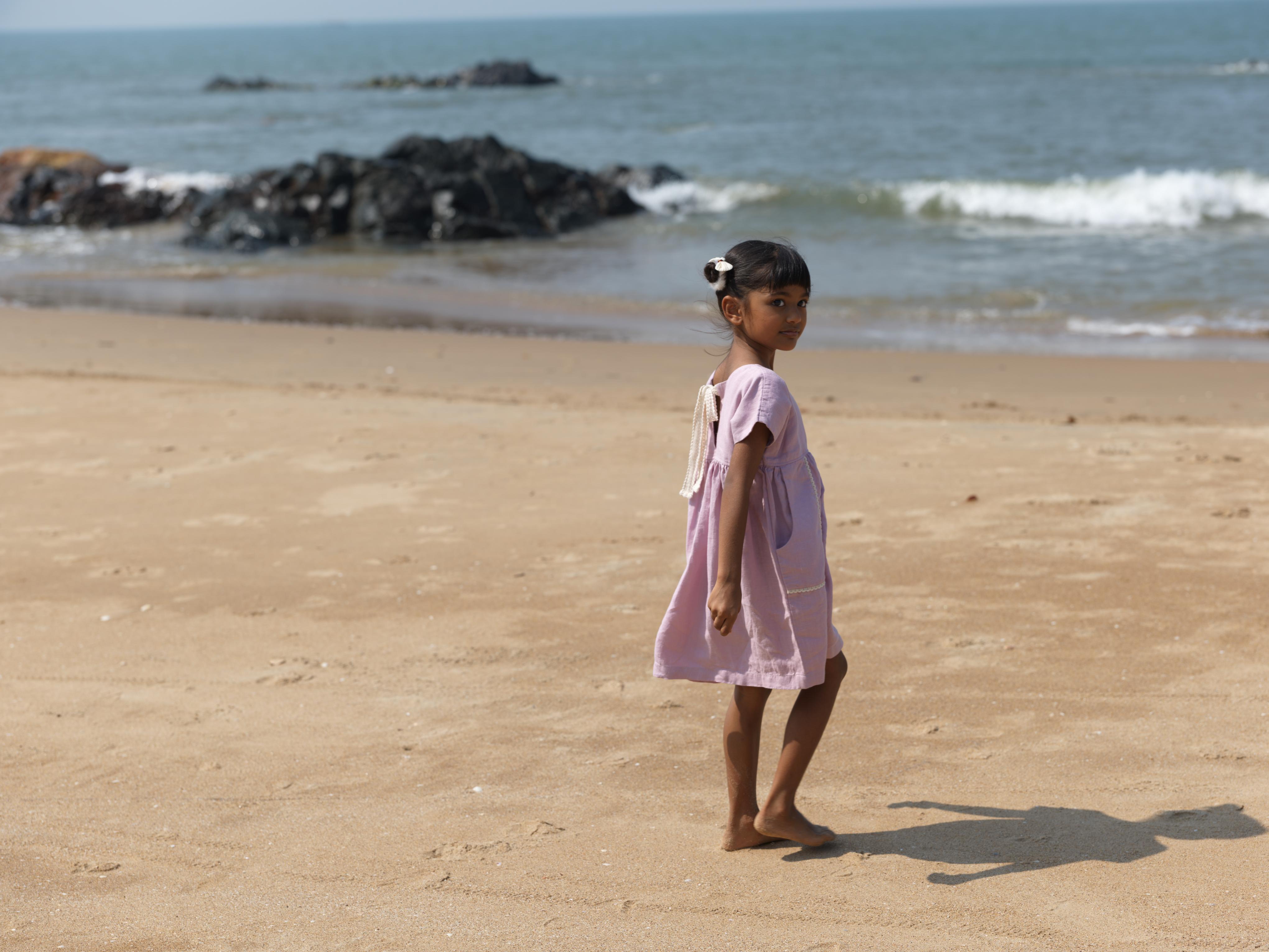 Girls Patch Pocket Tie-Back Dress Cameo Pink