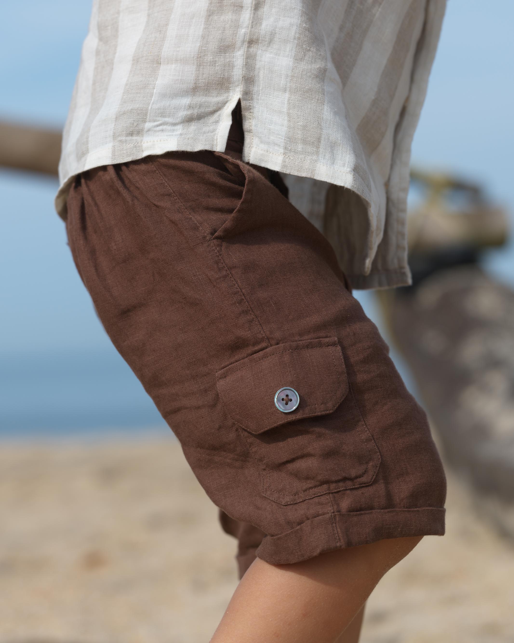 Boys Cargo Shorts Walnut