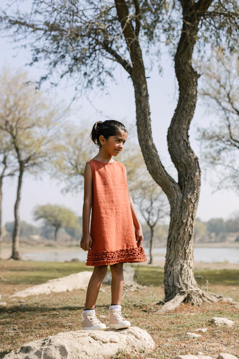 Ruffle Bottom Frock - Chi Linen