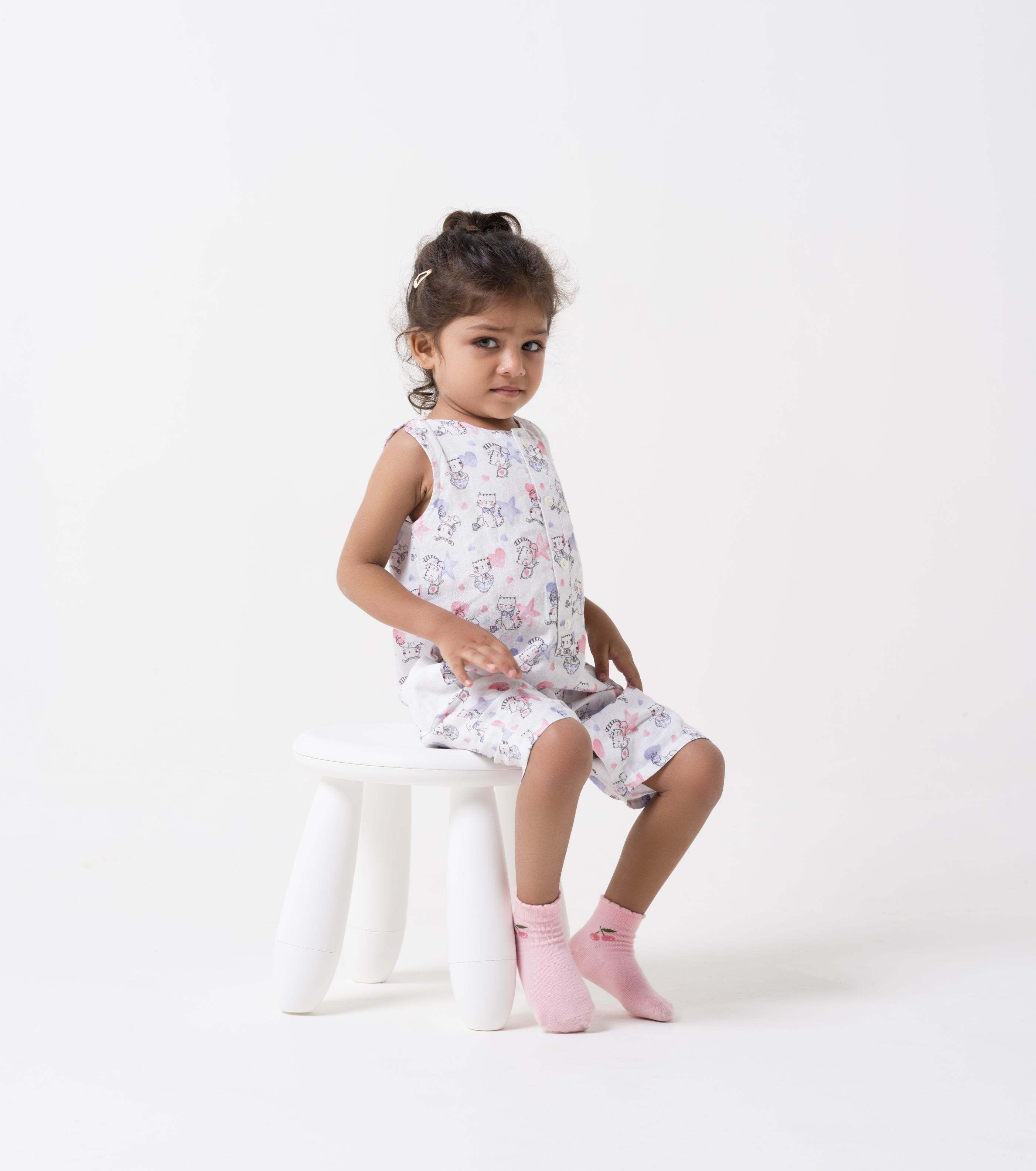 Printed Patch Pocket Romper