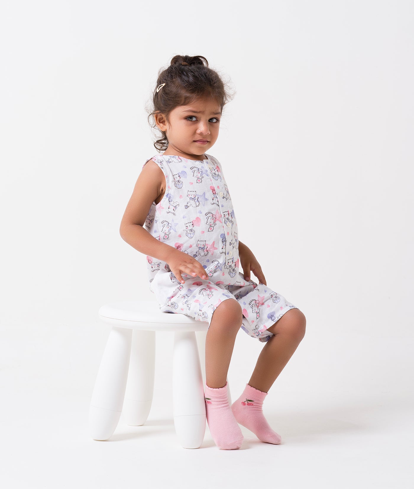 Printed Patch Pocket Romper