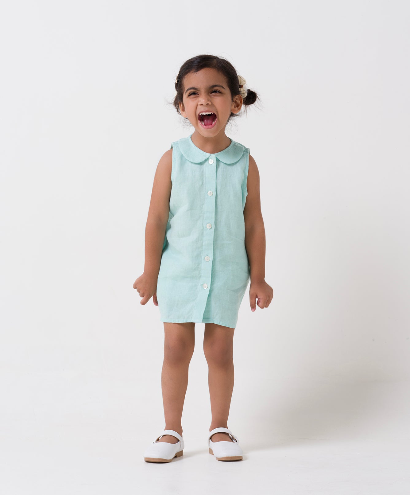 Peter-Pan Collar Frock Celestial Green