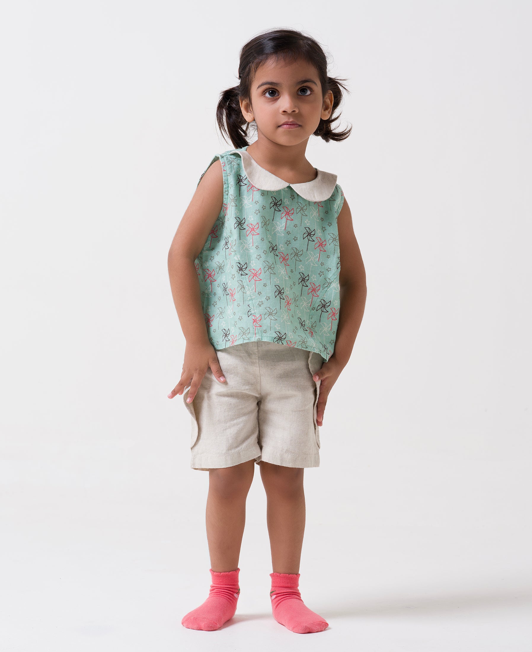 Printed Princess-Line Co-Ord Set - Cookie & Cream