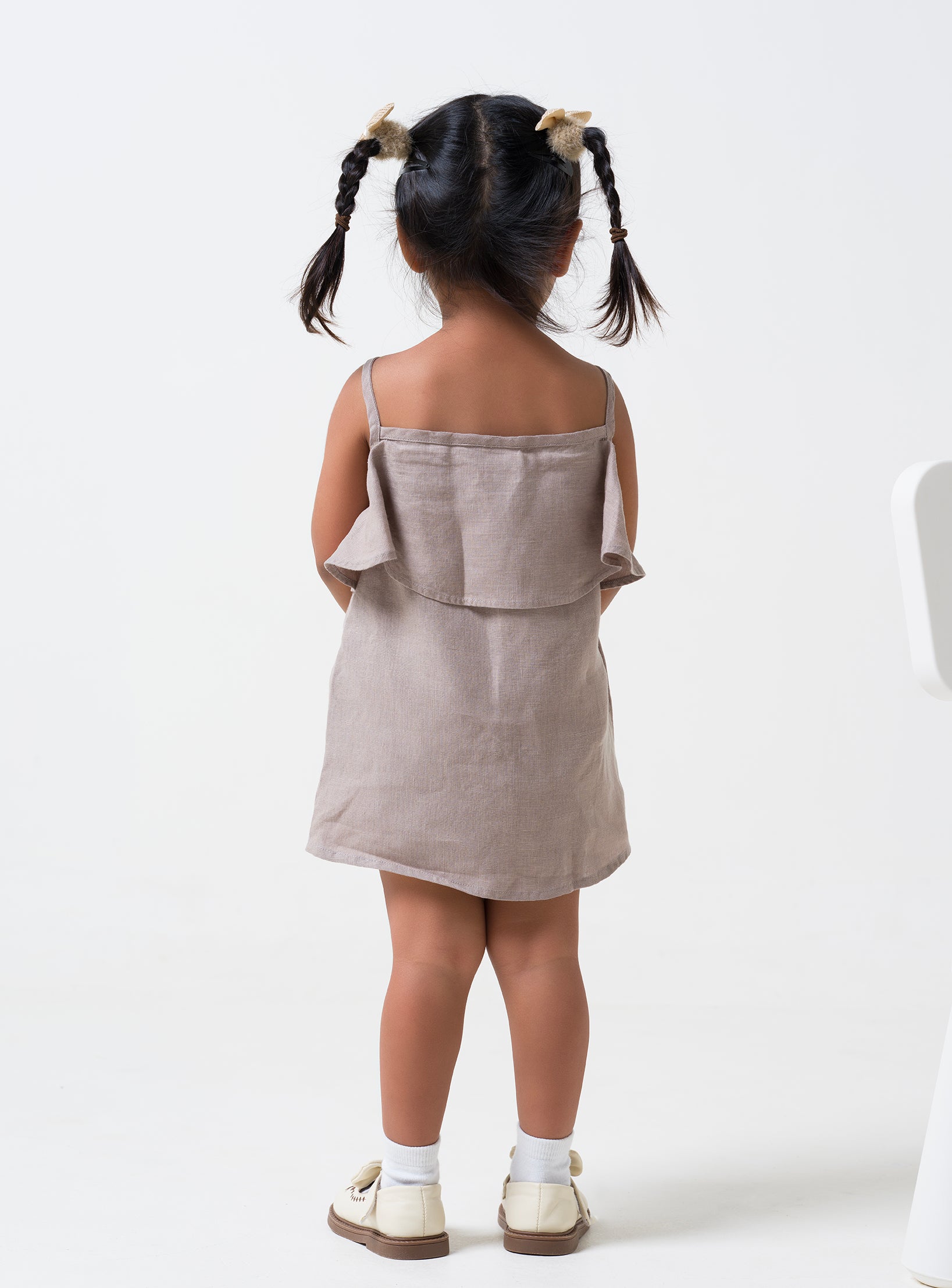 Toddlers Layered Frock Almond Beige
