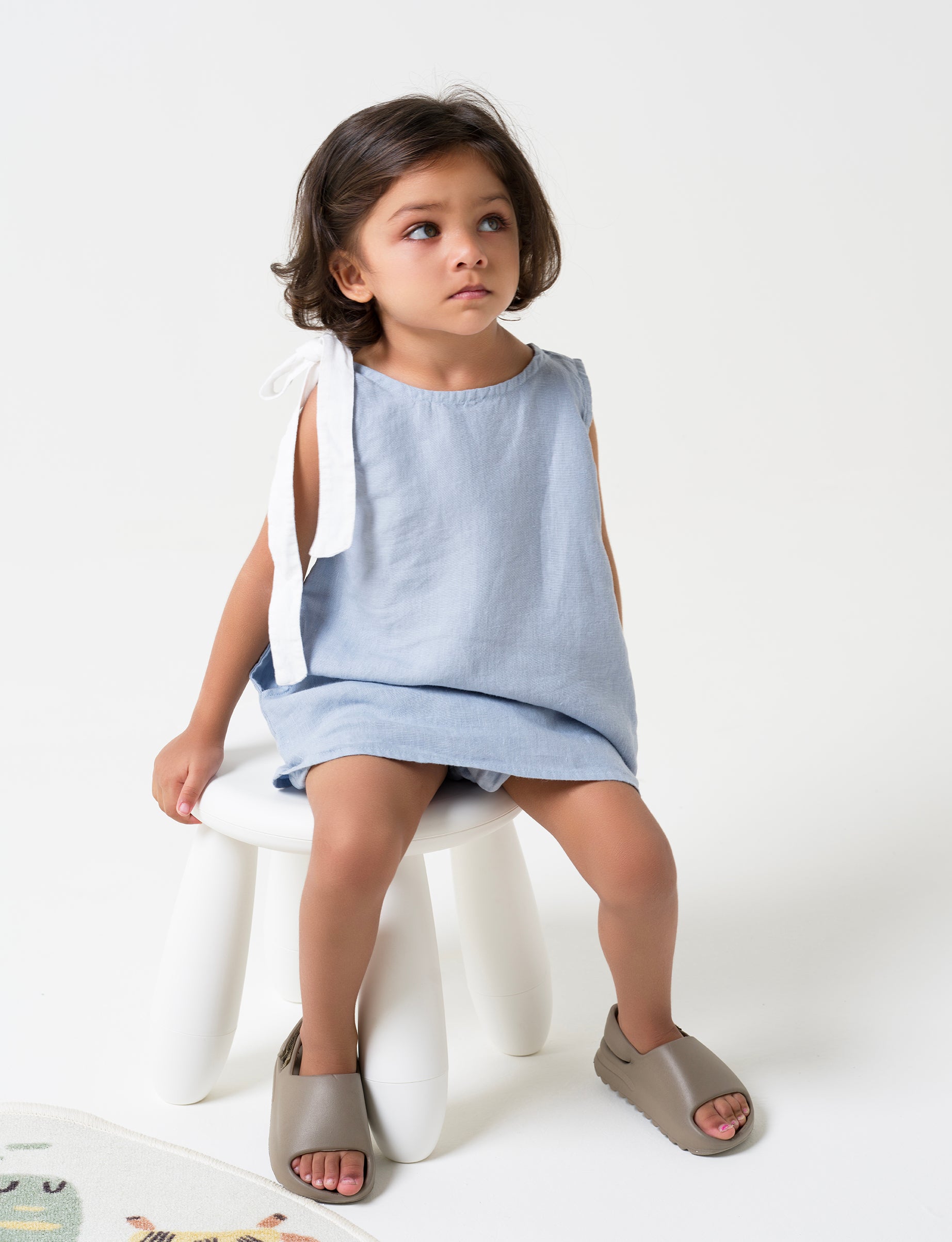 One Shoulder Tie-up Frock Pacific Blue