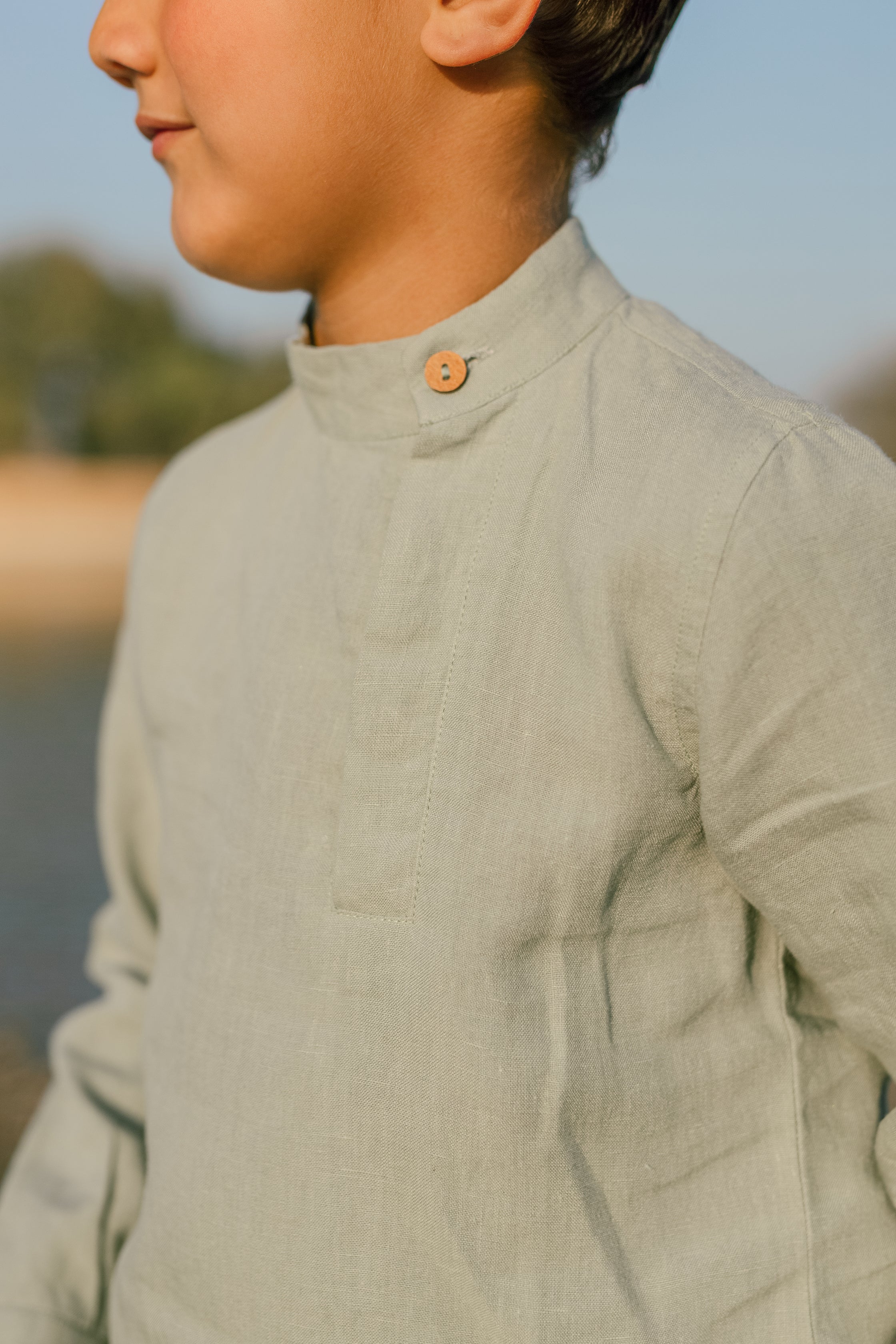 Chef Collar Shirt - Chi Linen