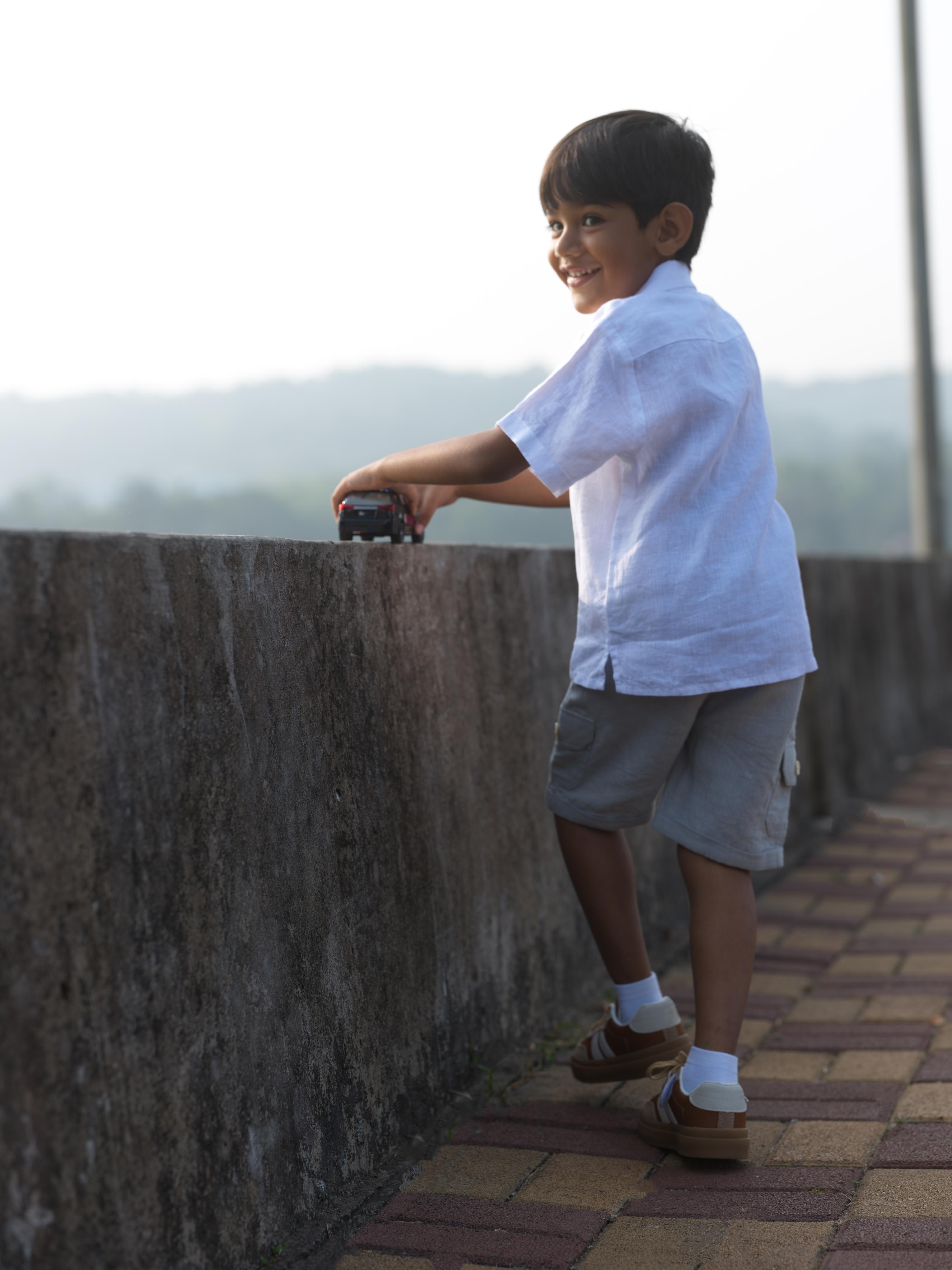 Boys Cuban Collar Shirt White