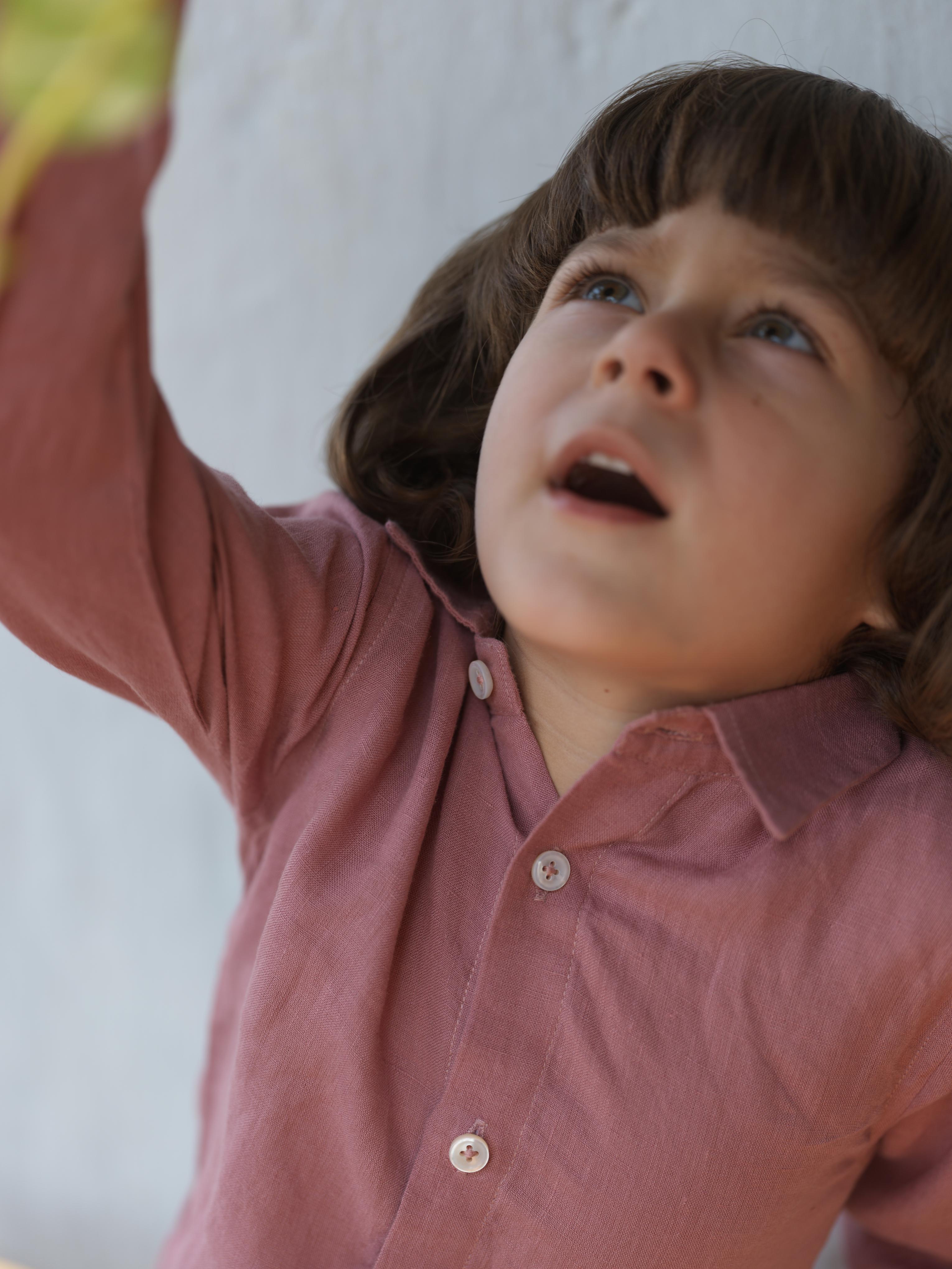 Boys Regular Collar Shirt Dusty Rose