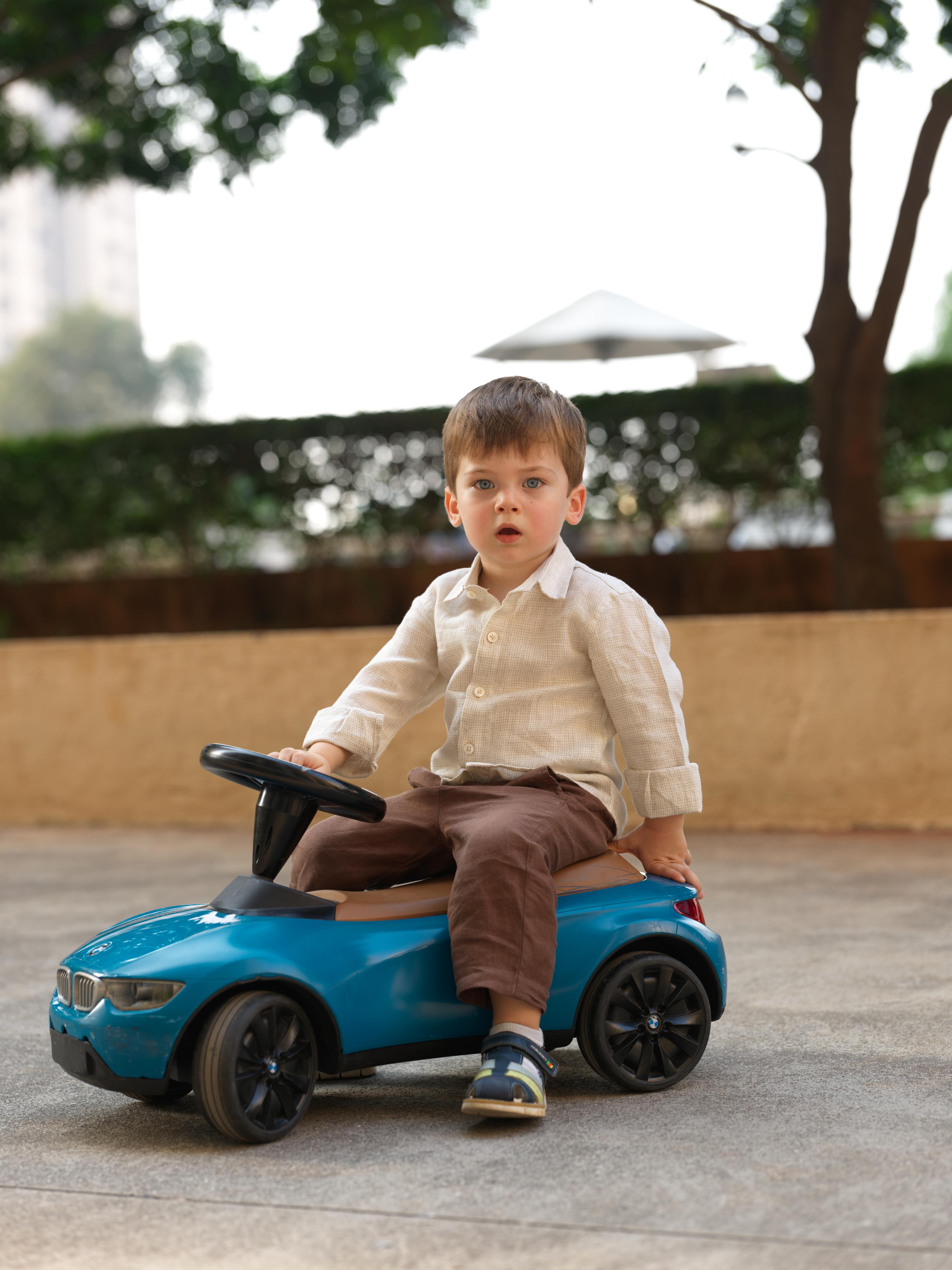 Boys Regular Collar Shirt Ivory Check