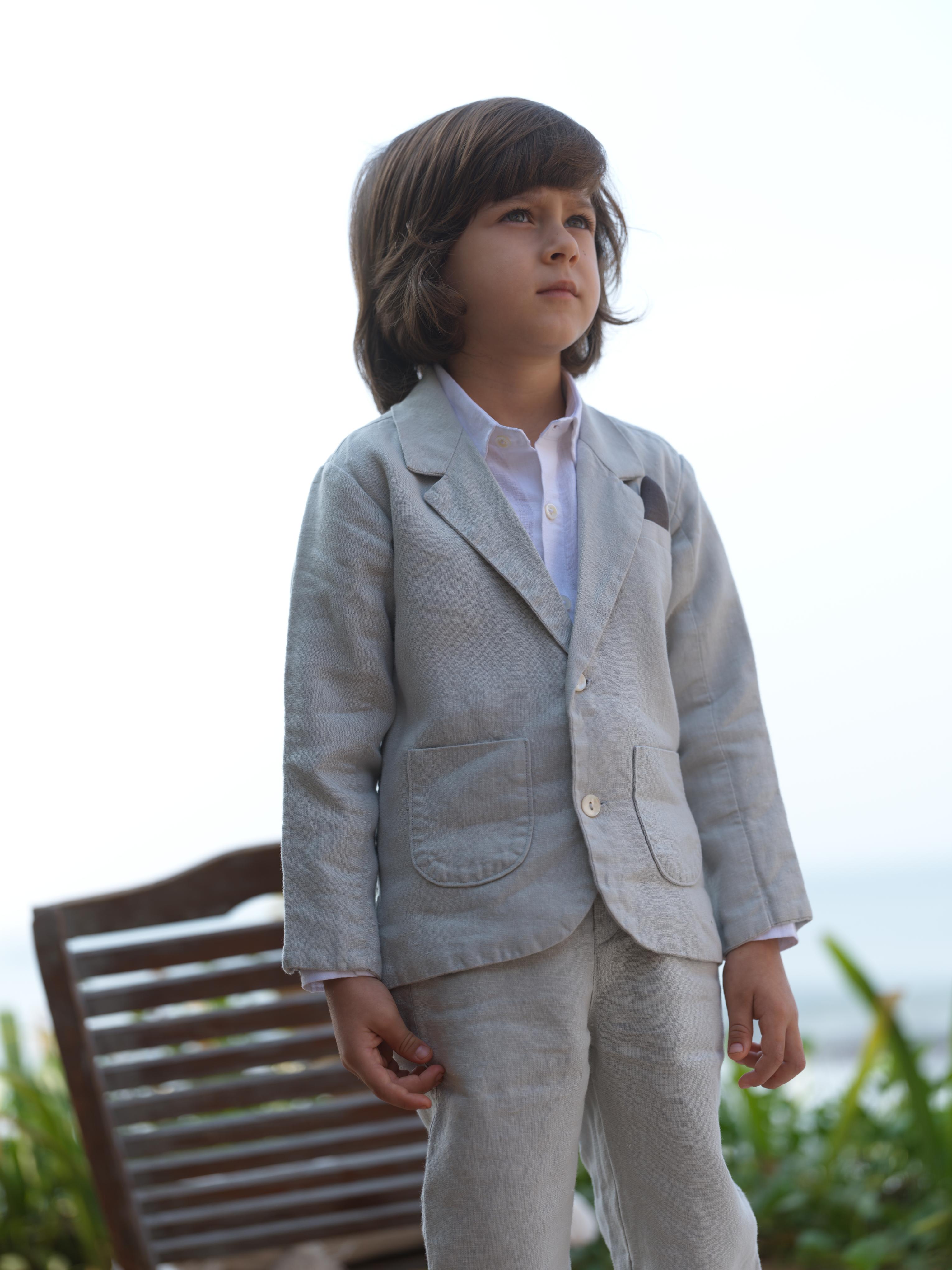 Boys 3-piece Blazer Set Cloud Grey