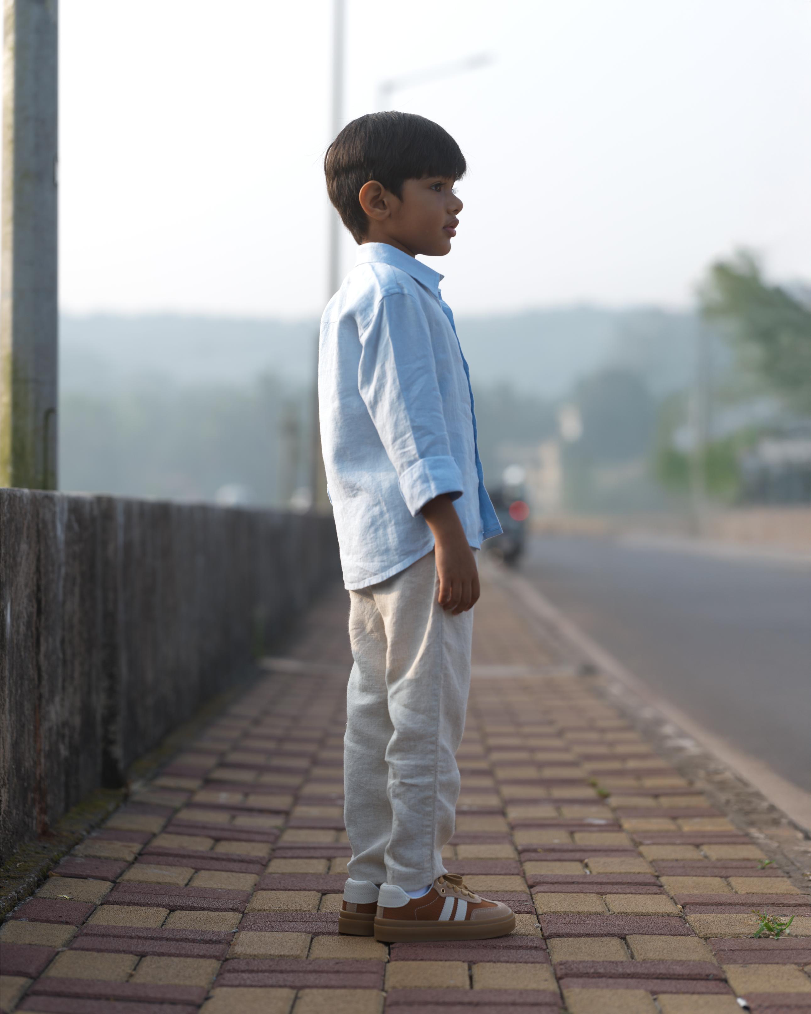 Boys Regular Collar Shirt Sky Blue