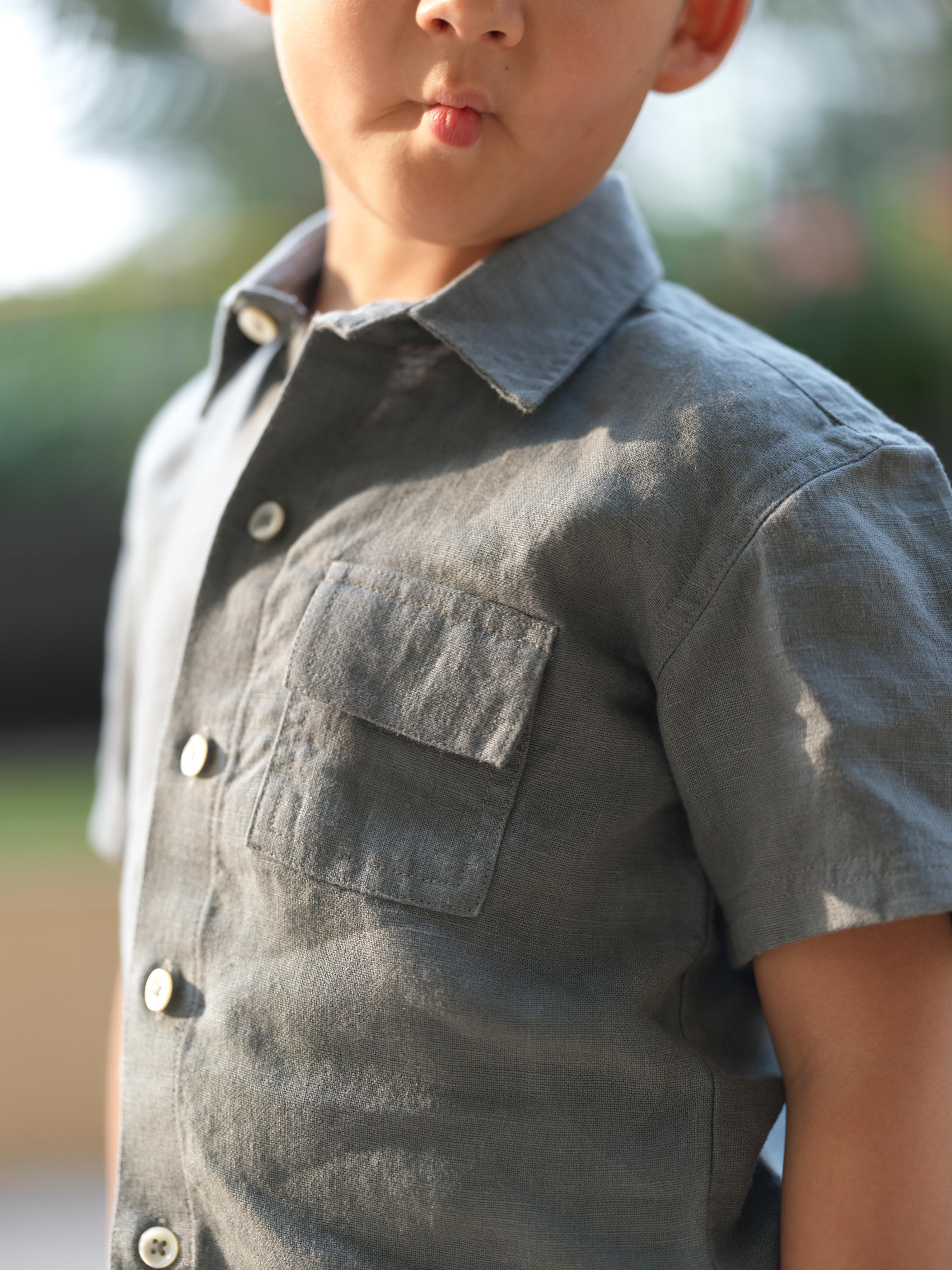 Boys Half-Sleeve Shirt & Cargo Trousers Co-Ord Graphite