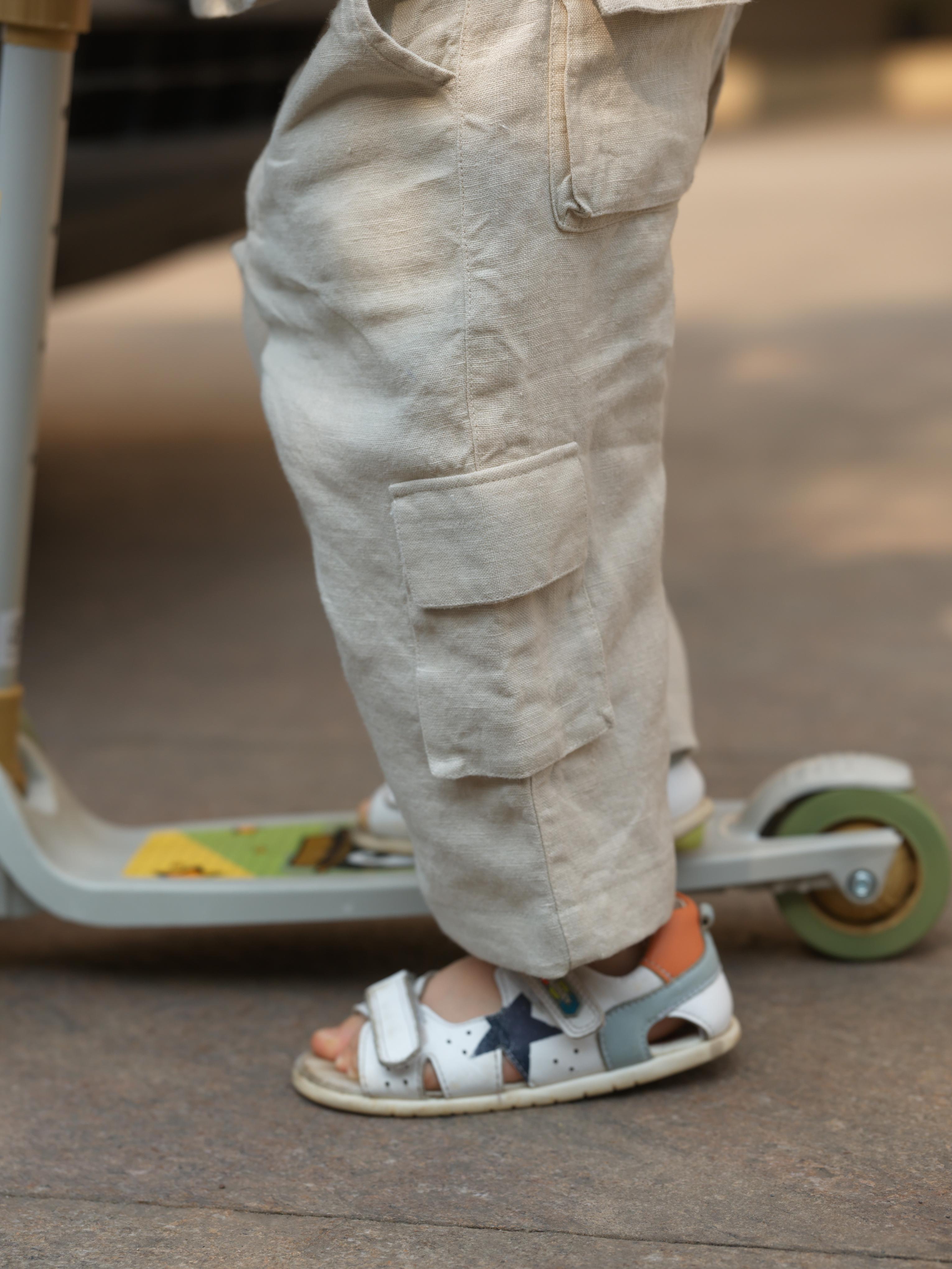 Boys Half-Sleeve Shirt & Cargo Trousers Co-Ord Oatmeal