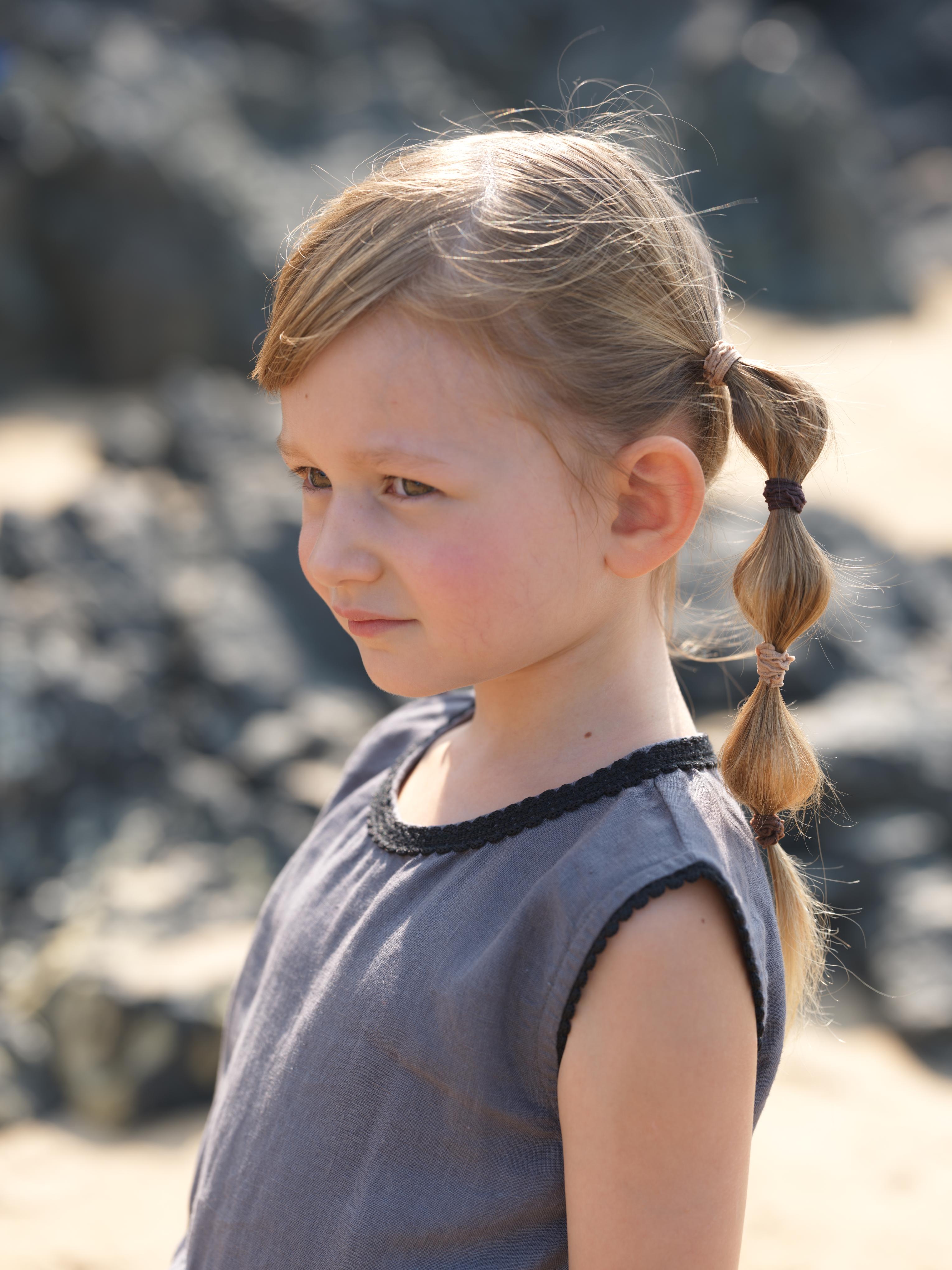 Girls Sleeveless Drawstring Dress Stone Grey