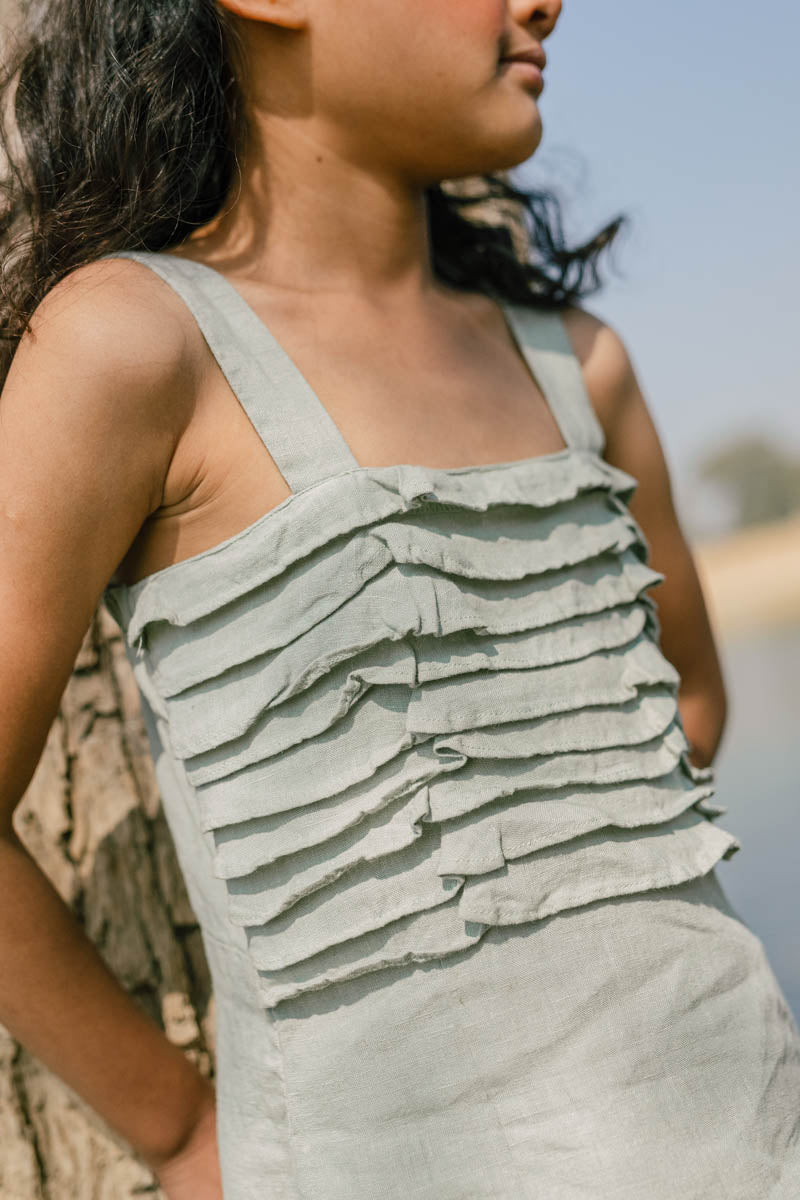 Frill Yoke Frock - Chi Linen