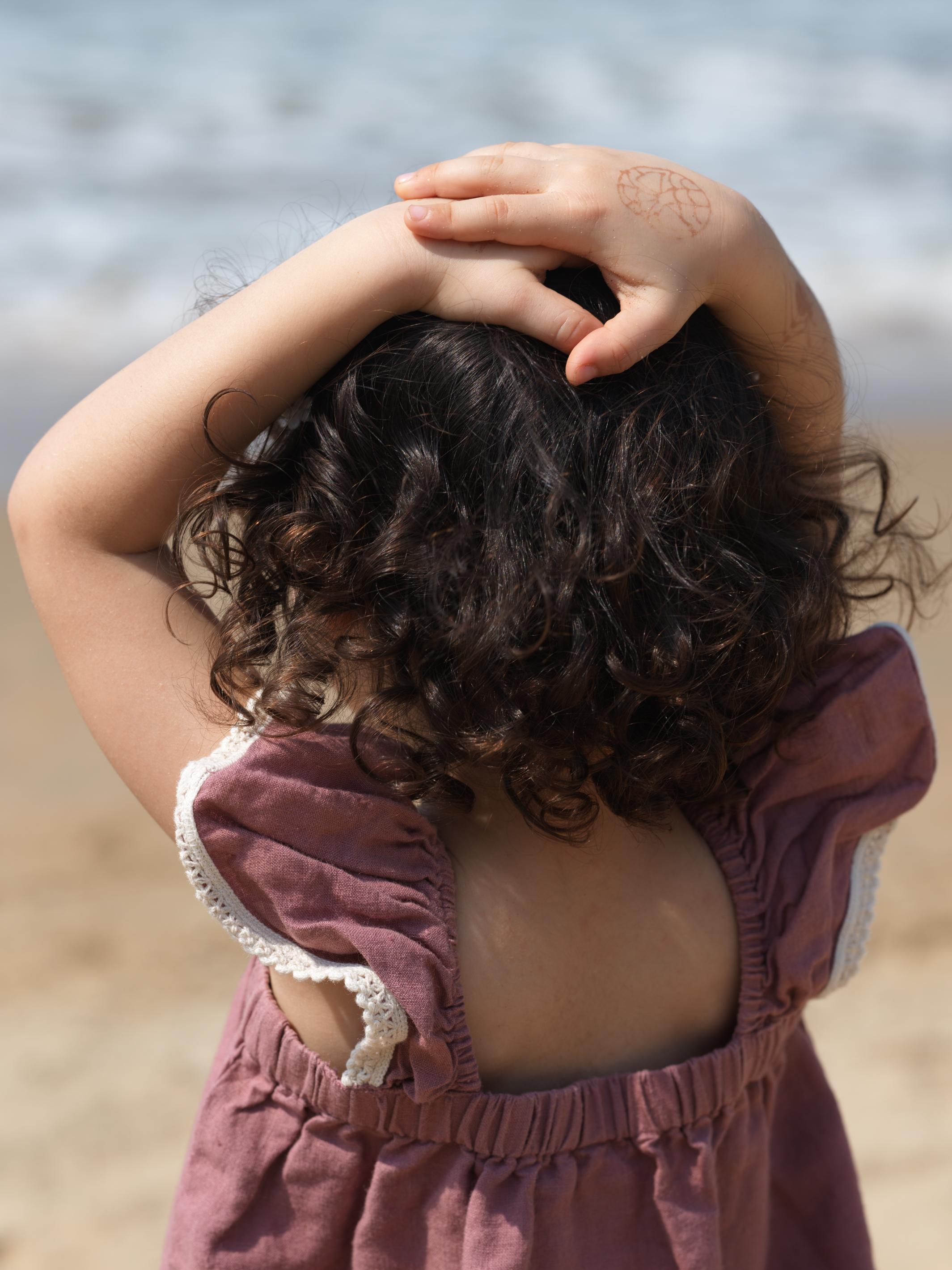 Girls Elasticated Flared Sleeve Dress Rose Gold