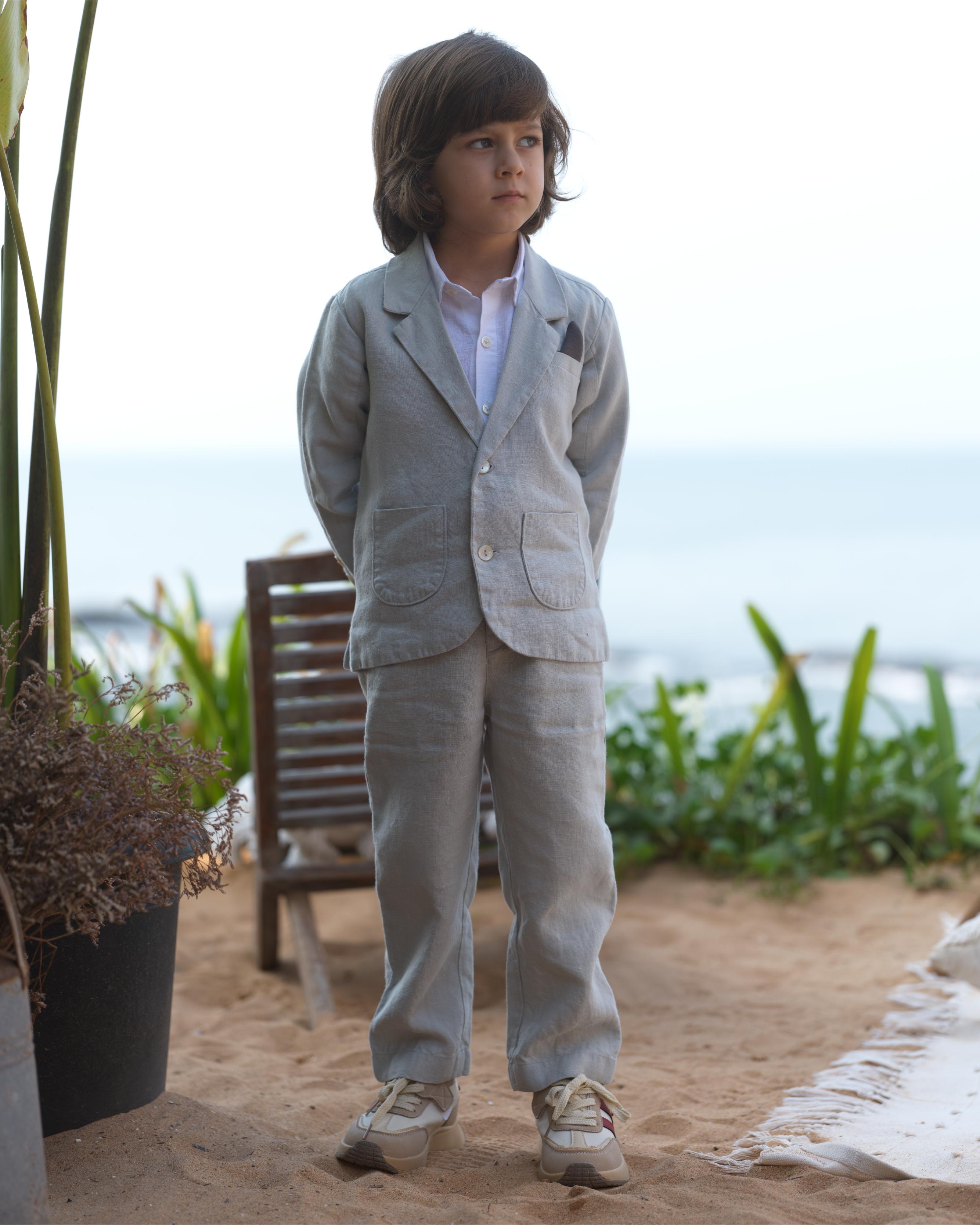 Boys 3-piece Blazer Set Cloud Grey