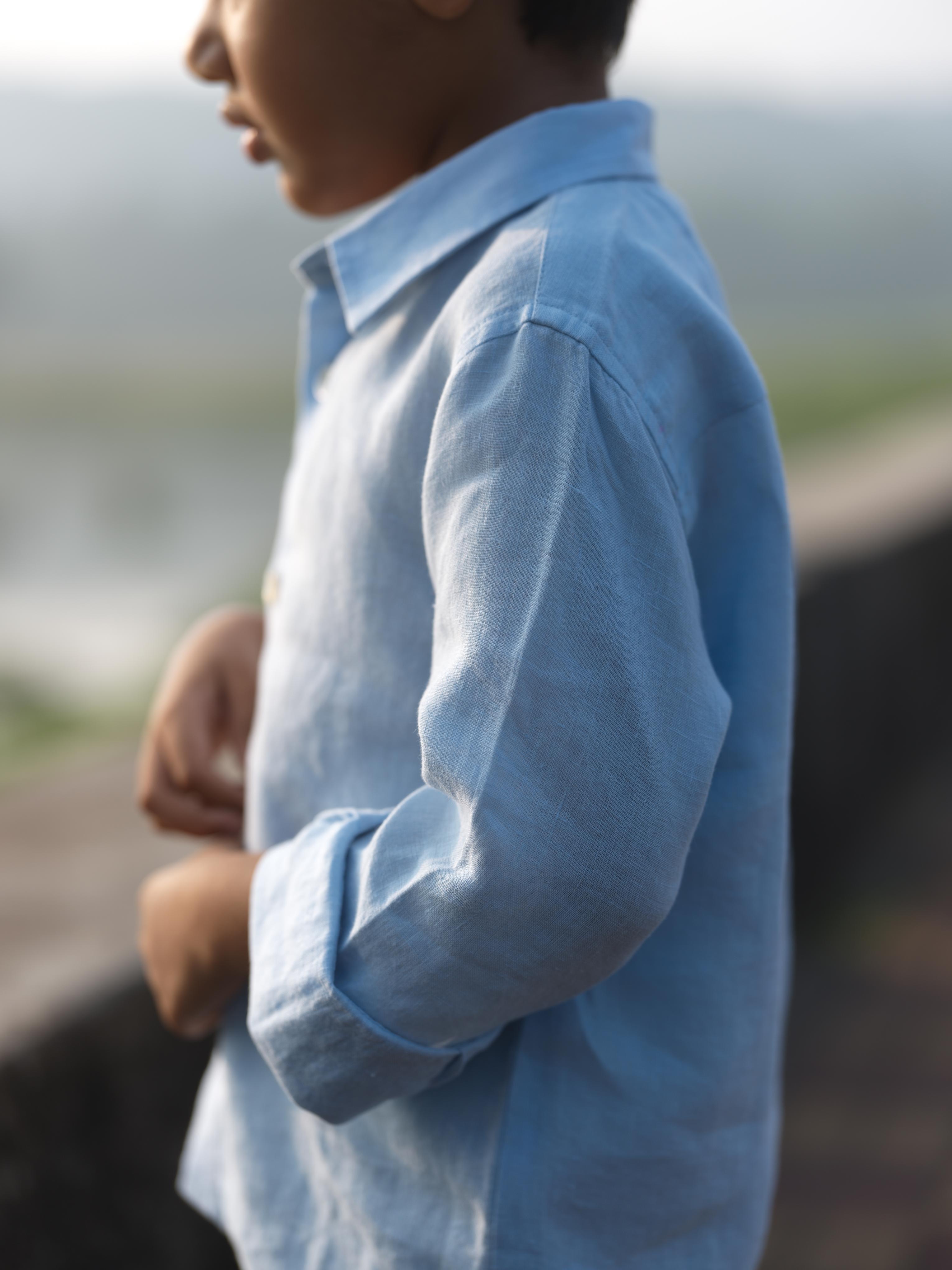 Boys Regular Collar Shirt Sky Blue
