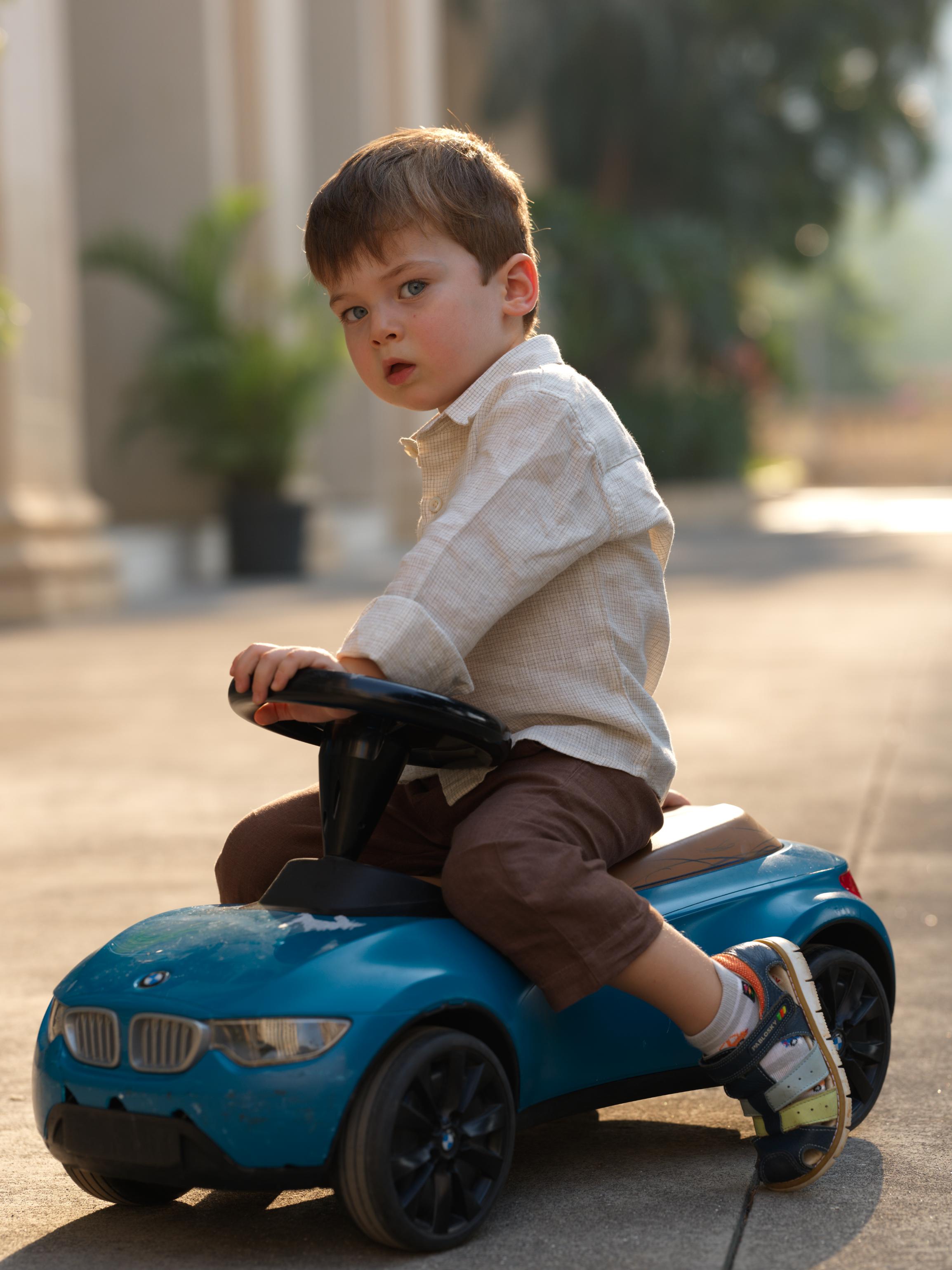 Boys Regular Collar Shirt Ivory Check