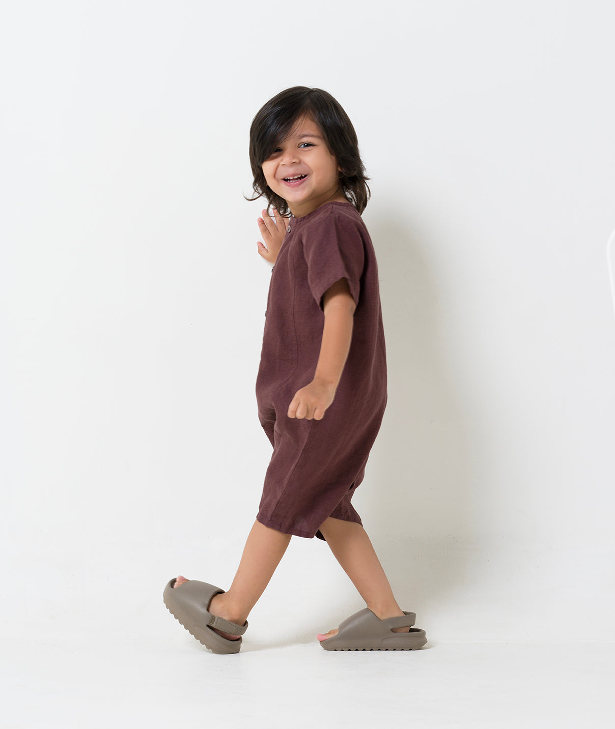 Front dart Rompers Wine