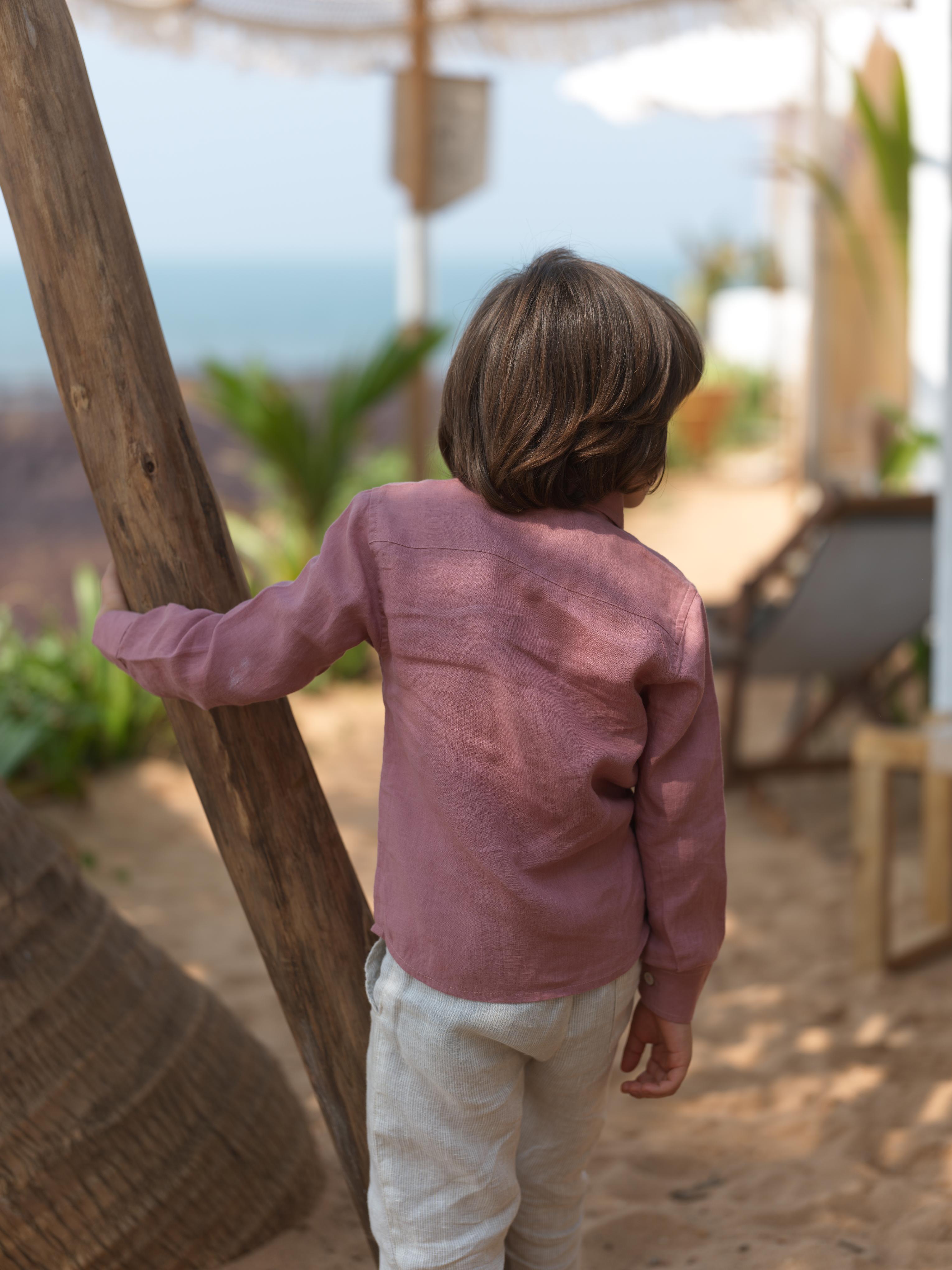 Boys Regular Collar Shirt Dusty Rose