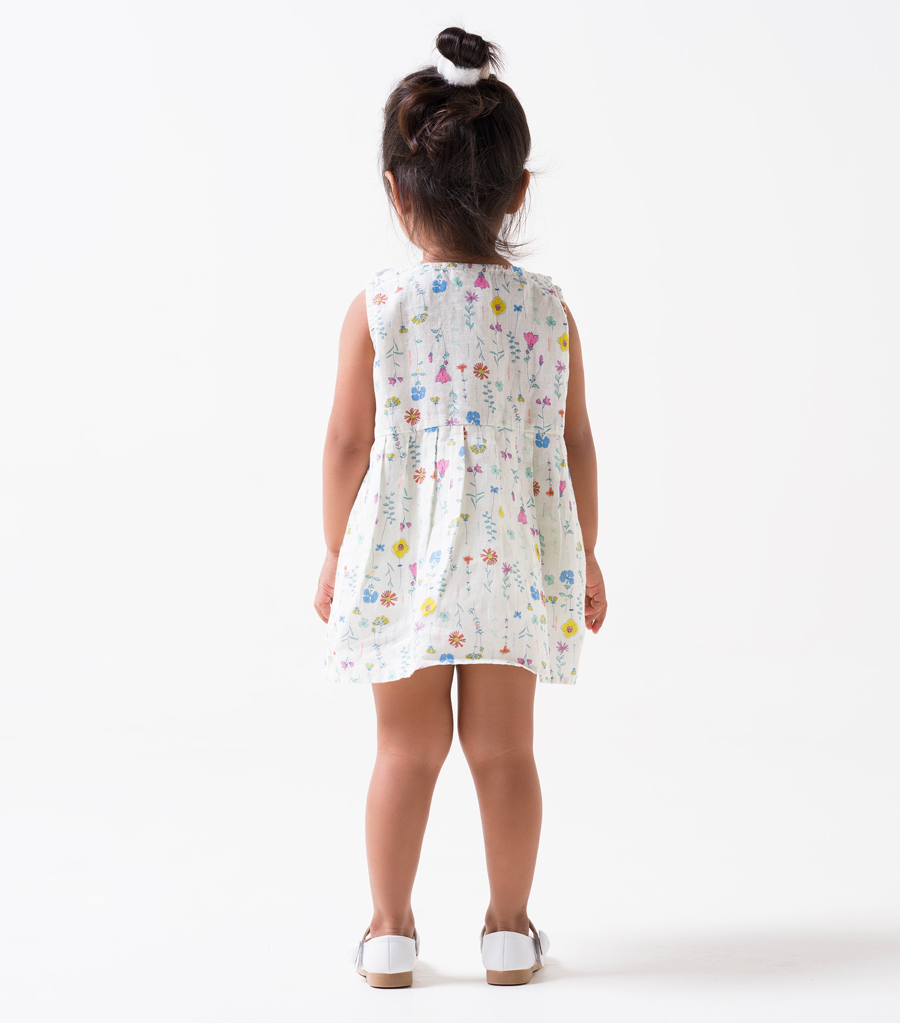 Printed Pleated Collar Dress