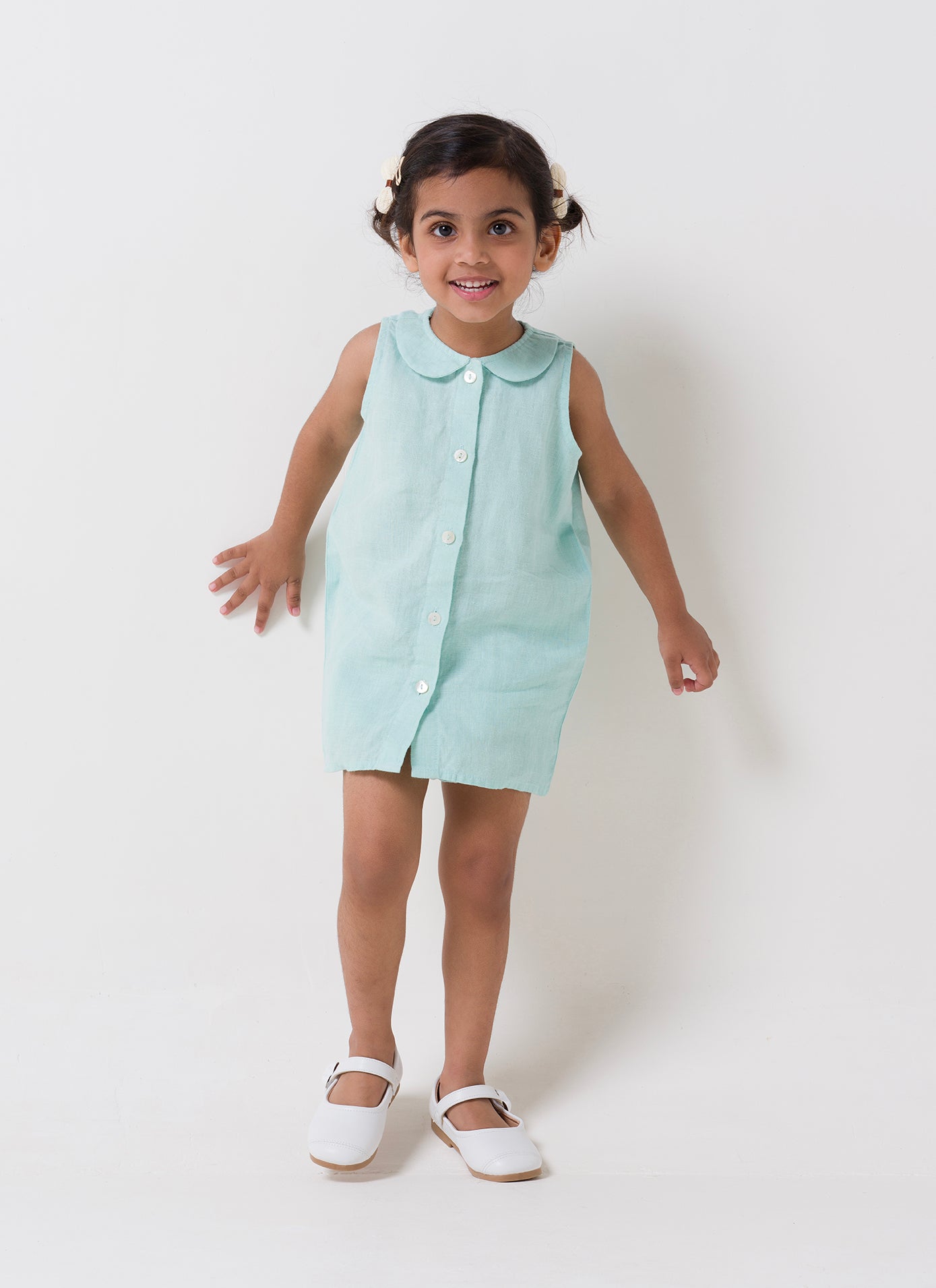 Peter-Pan Collar Frock Celestial Green