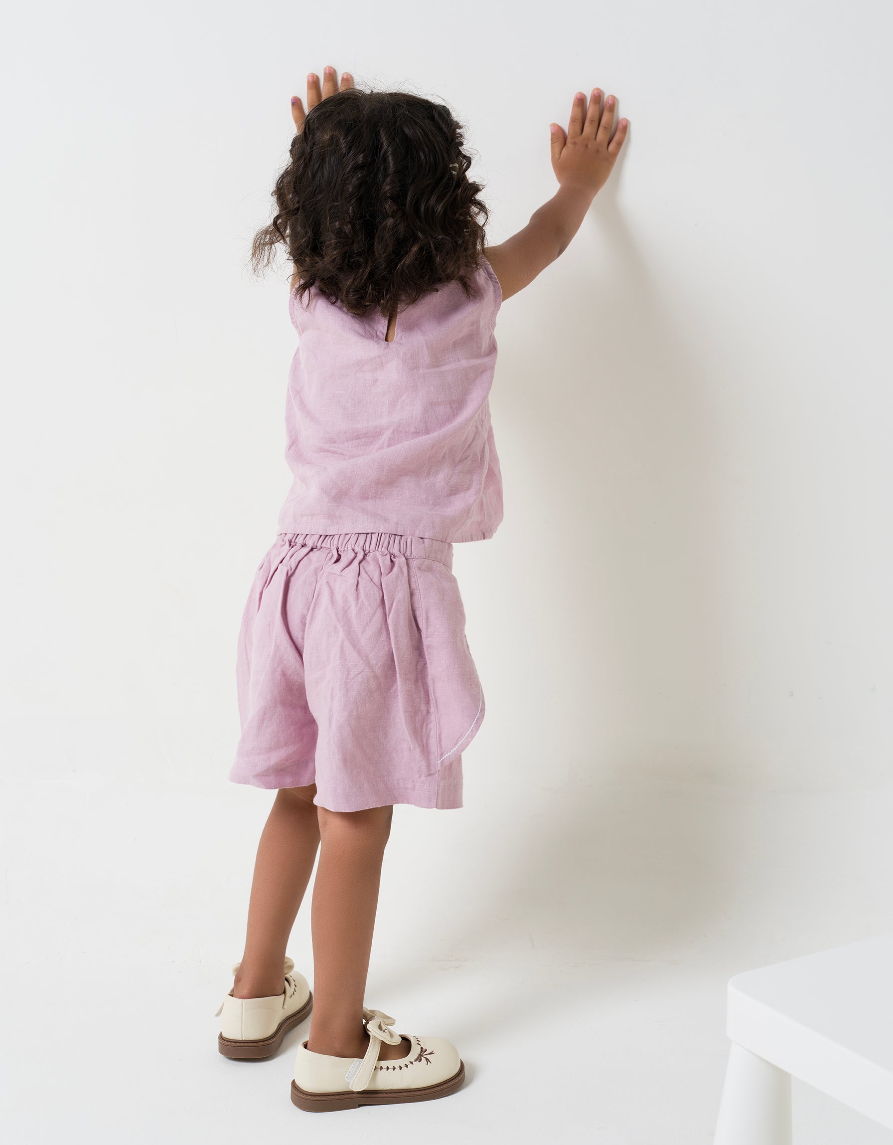 Princess-line Toddler Co-ords - Cameo Pink Collar - White