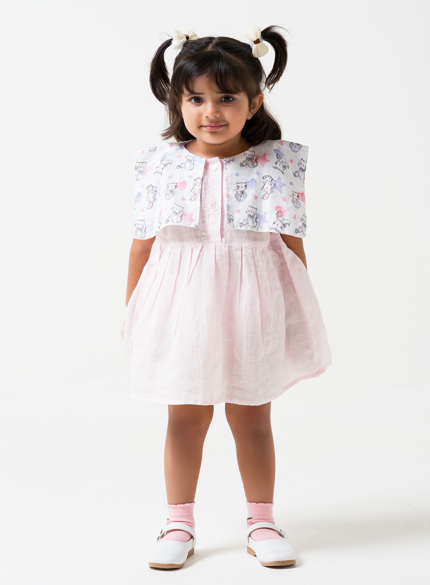 Printed Flap Collar Dress