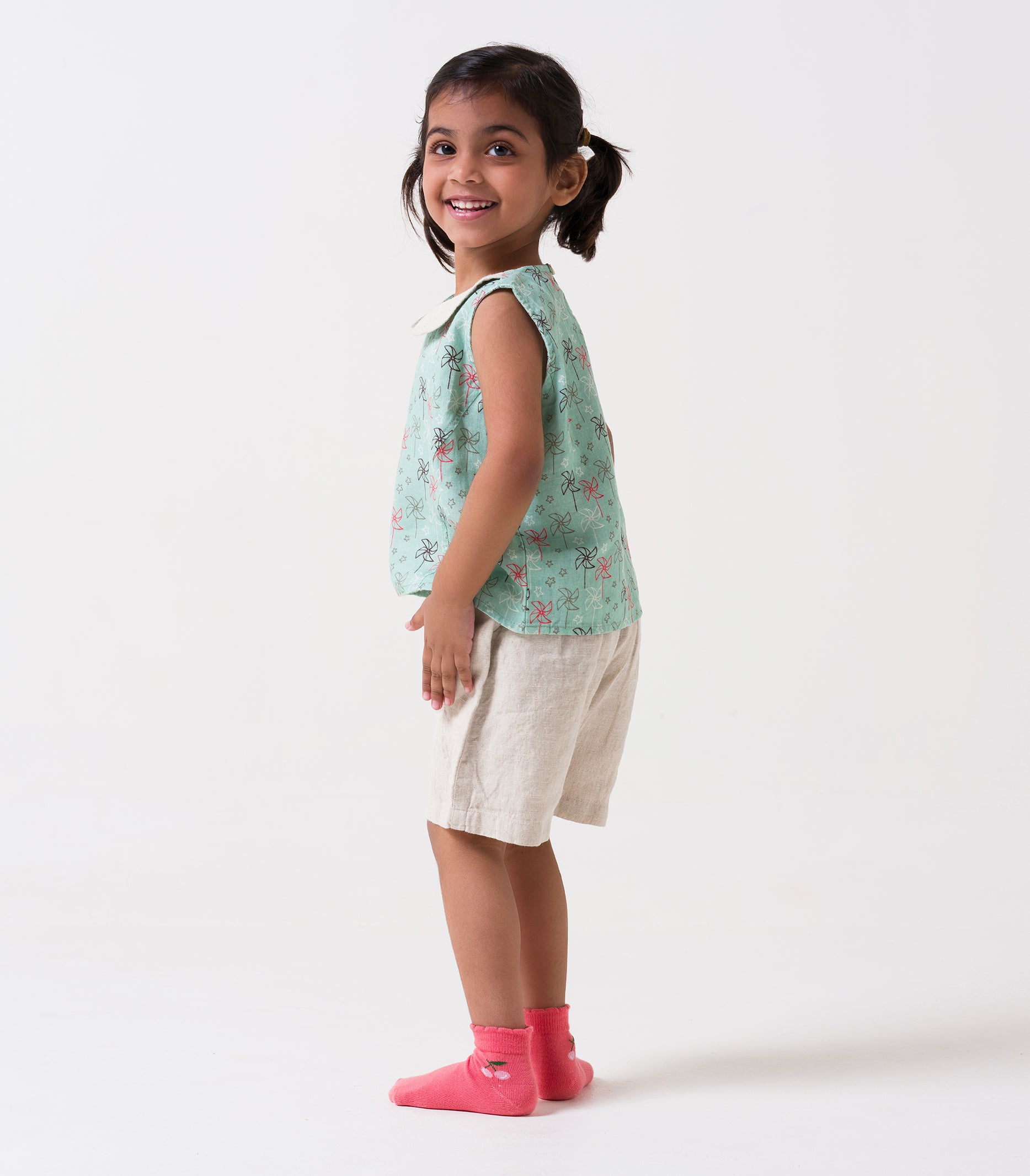 Printed Princess-Line Co-Ord Set - Cookie & Cream