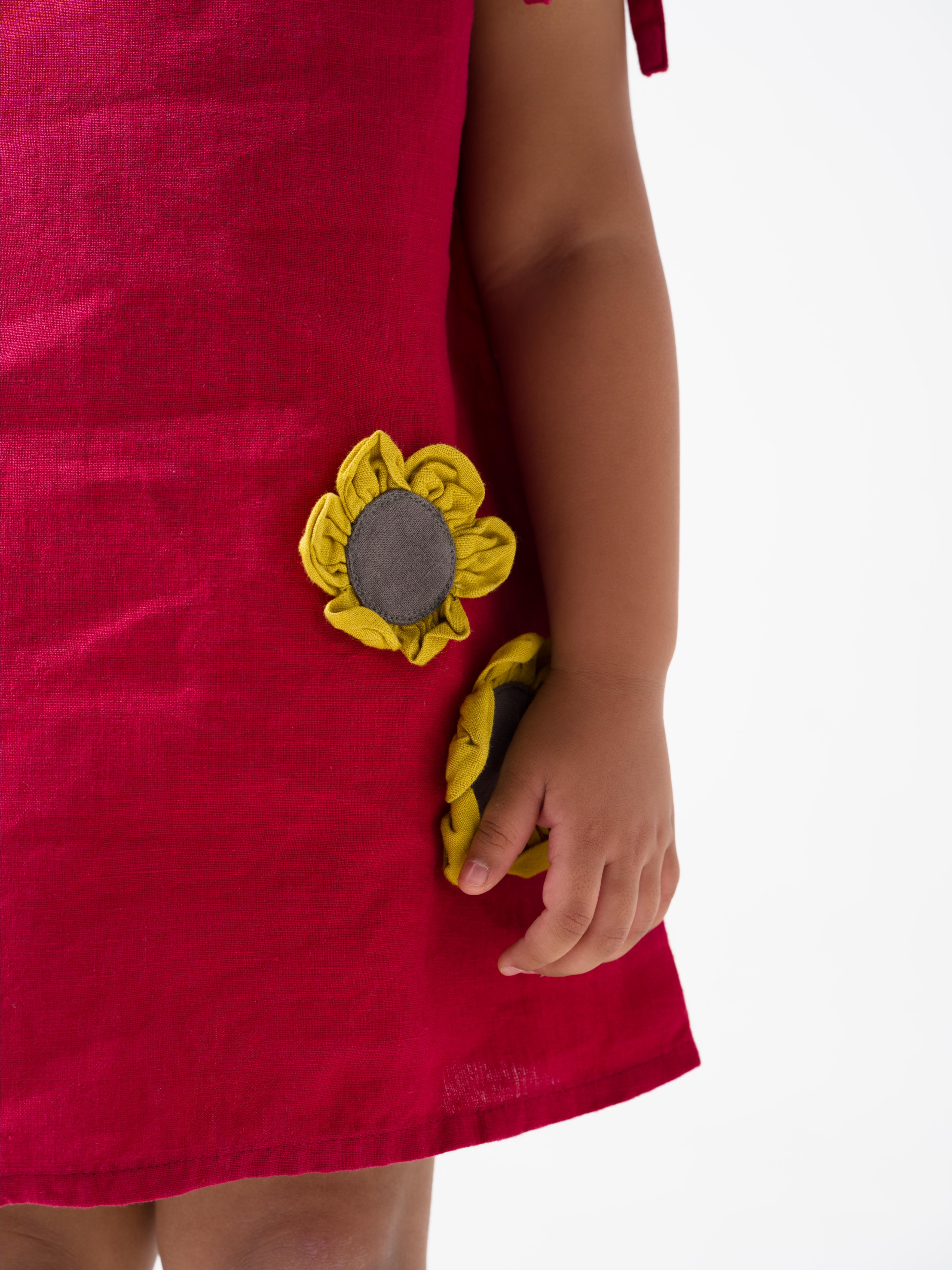 Cherry Tie-Up Shoulder Flower Frock