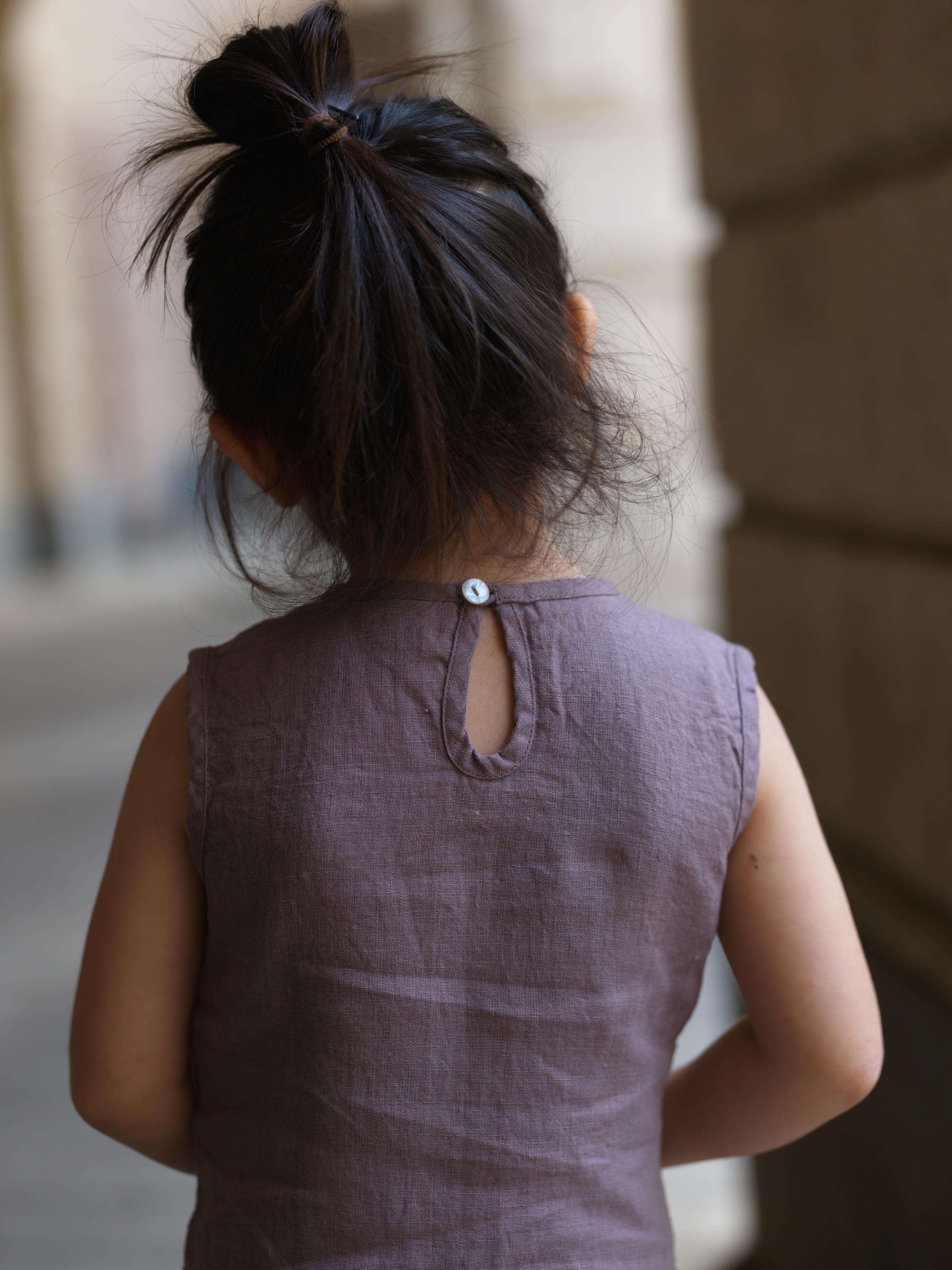 Girls Sleeveless Ribbon Dress Twilight