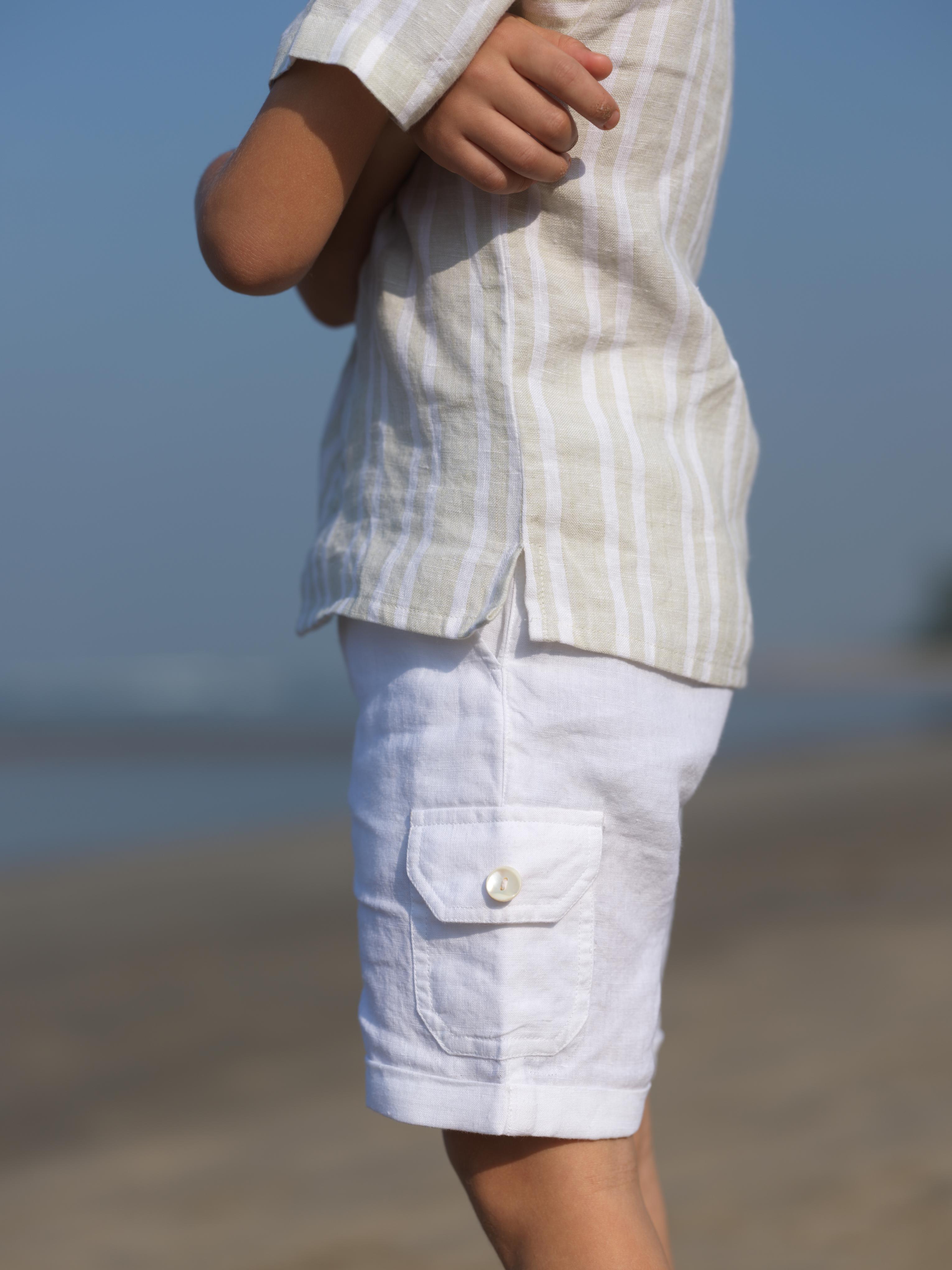Boys Cargo Shorts White