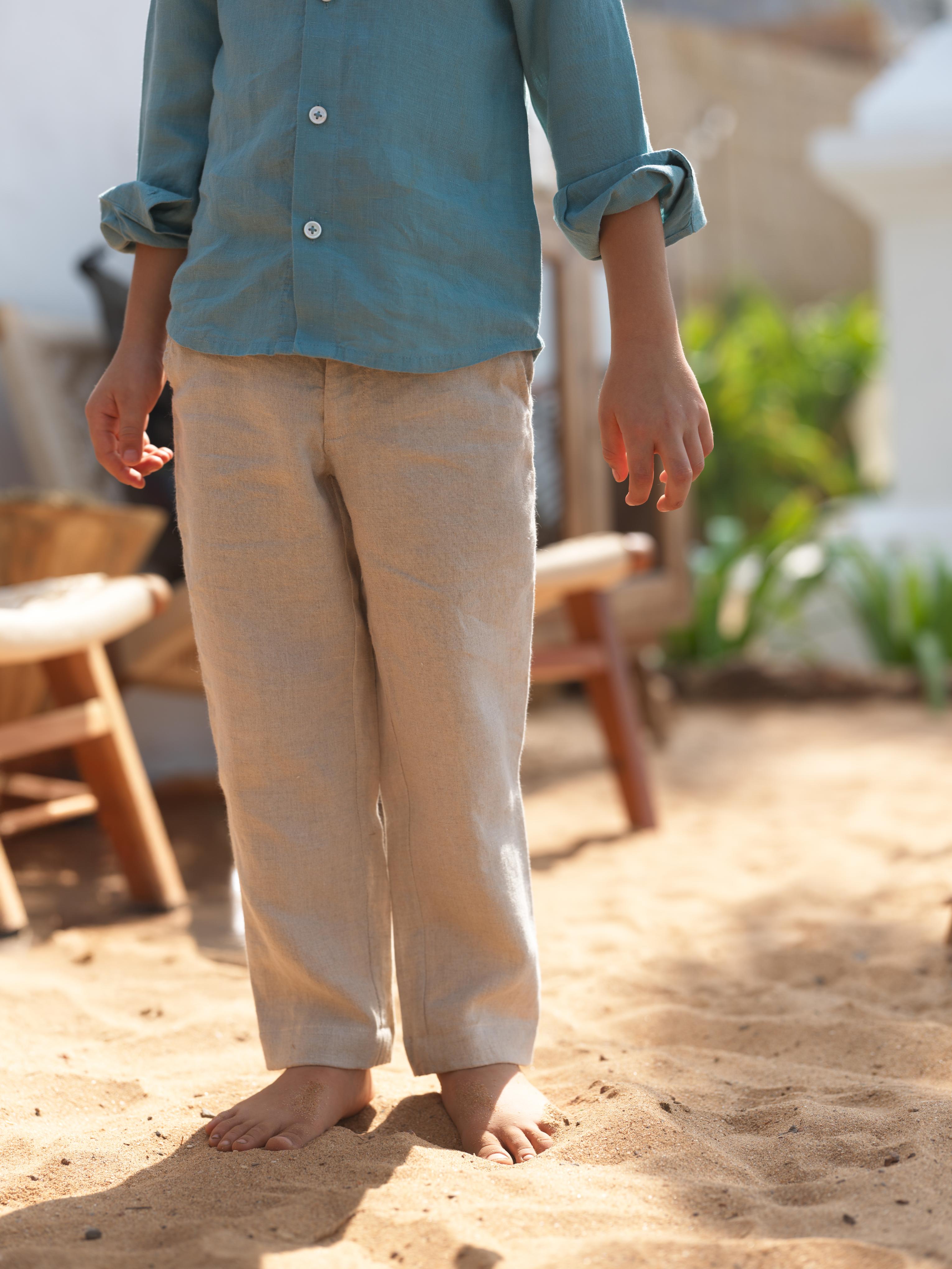 Boys Regular Collar Shirt Turquoise
