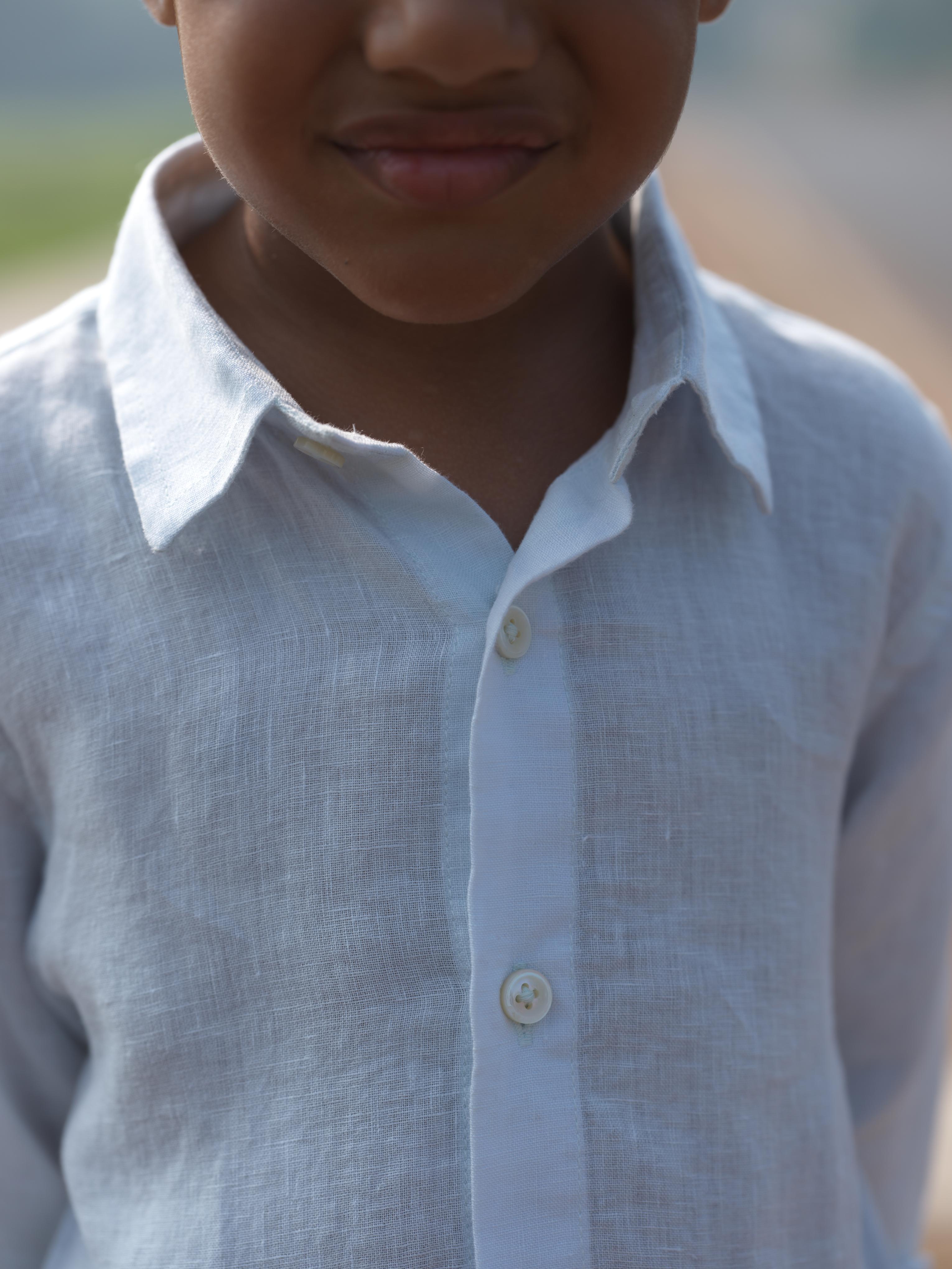 Boys Regular Collar Shirt Ice Blue